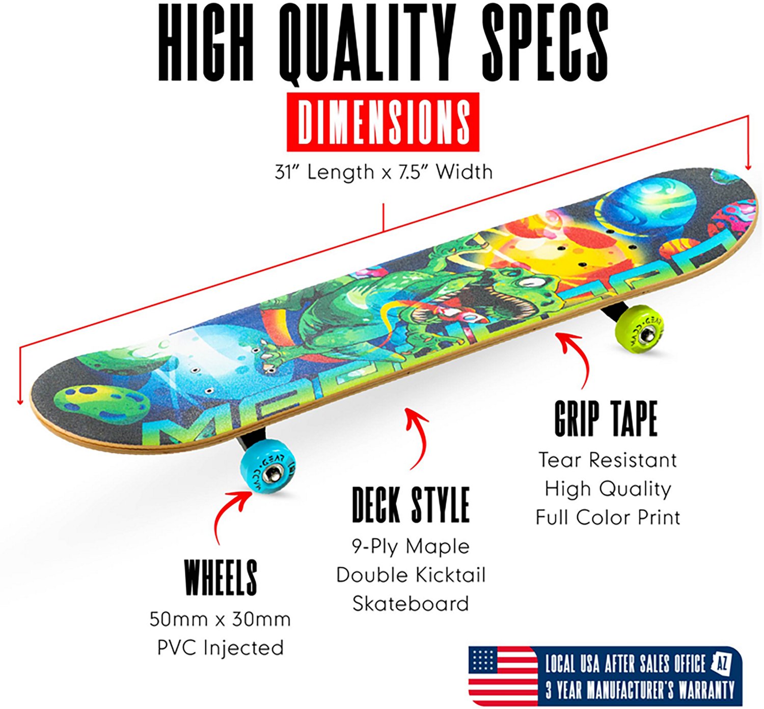 Madd Gear LTR 31 in Double Kicktail Skateboard - view number 2