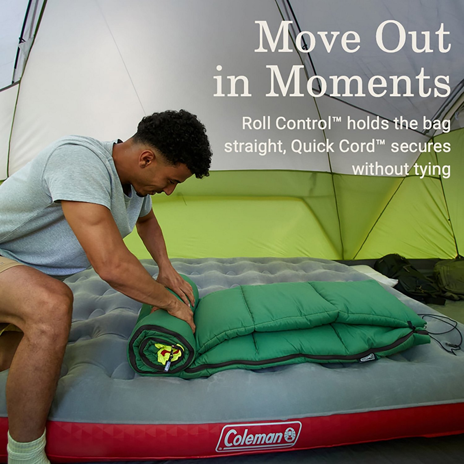 Coleman Adults' Arch Bay 30°F Semi-Rectangular Sleeping Bag - view number 6