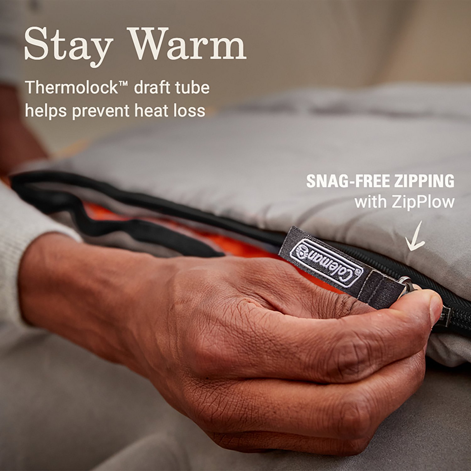 Coleman Adults' Arch Bay 15°F Big and Tall Semi-Rectangular Sleeping Bag - view number 4