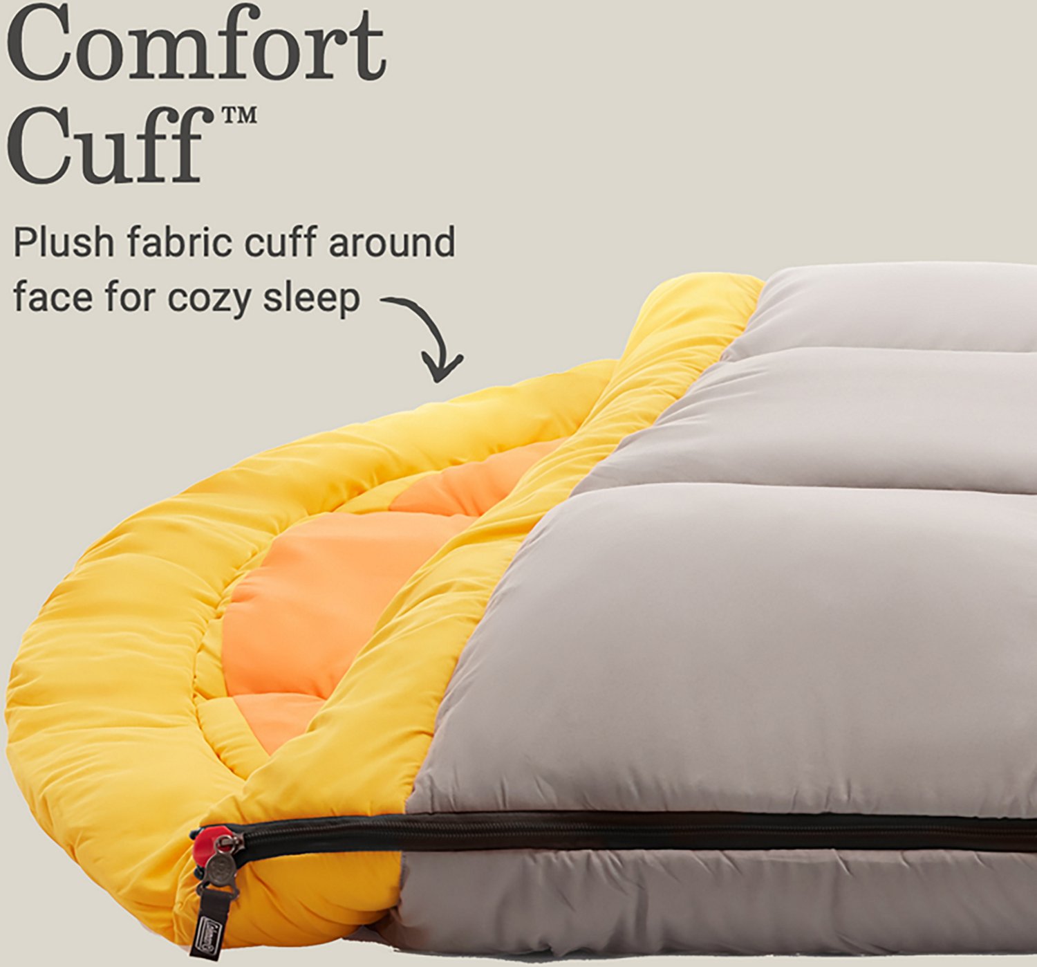 Coleman Adults' Arch Bay 15°F Big and Tall Semi-Rectangular Sleeping Bag - view number 5