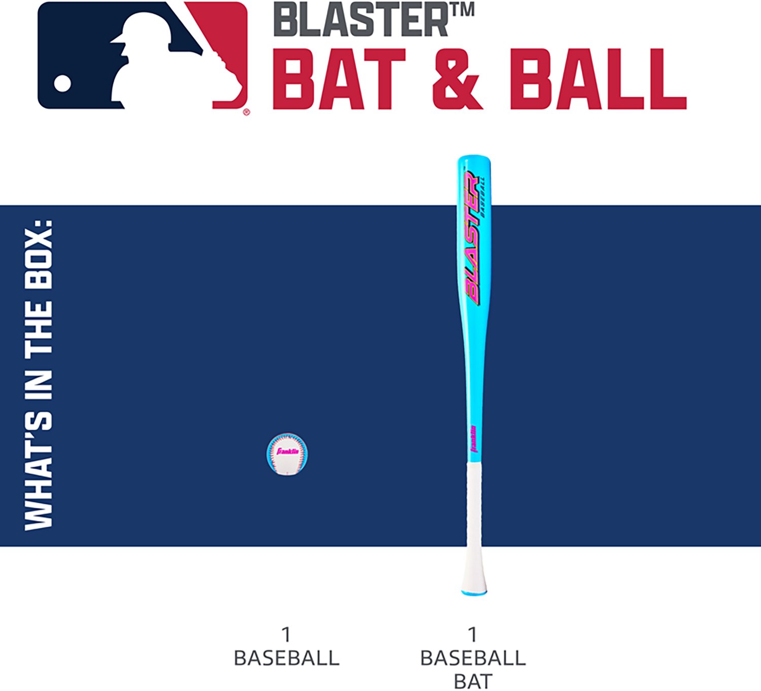 Franklin Sports Blaster 32 in Plastic Baseball Bat + Ball Set - view number 3