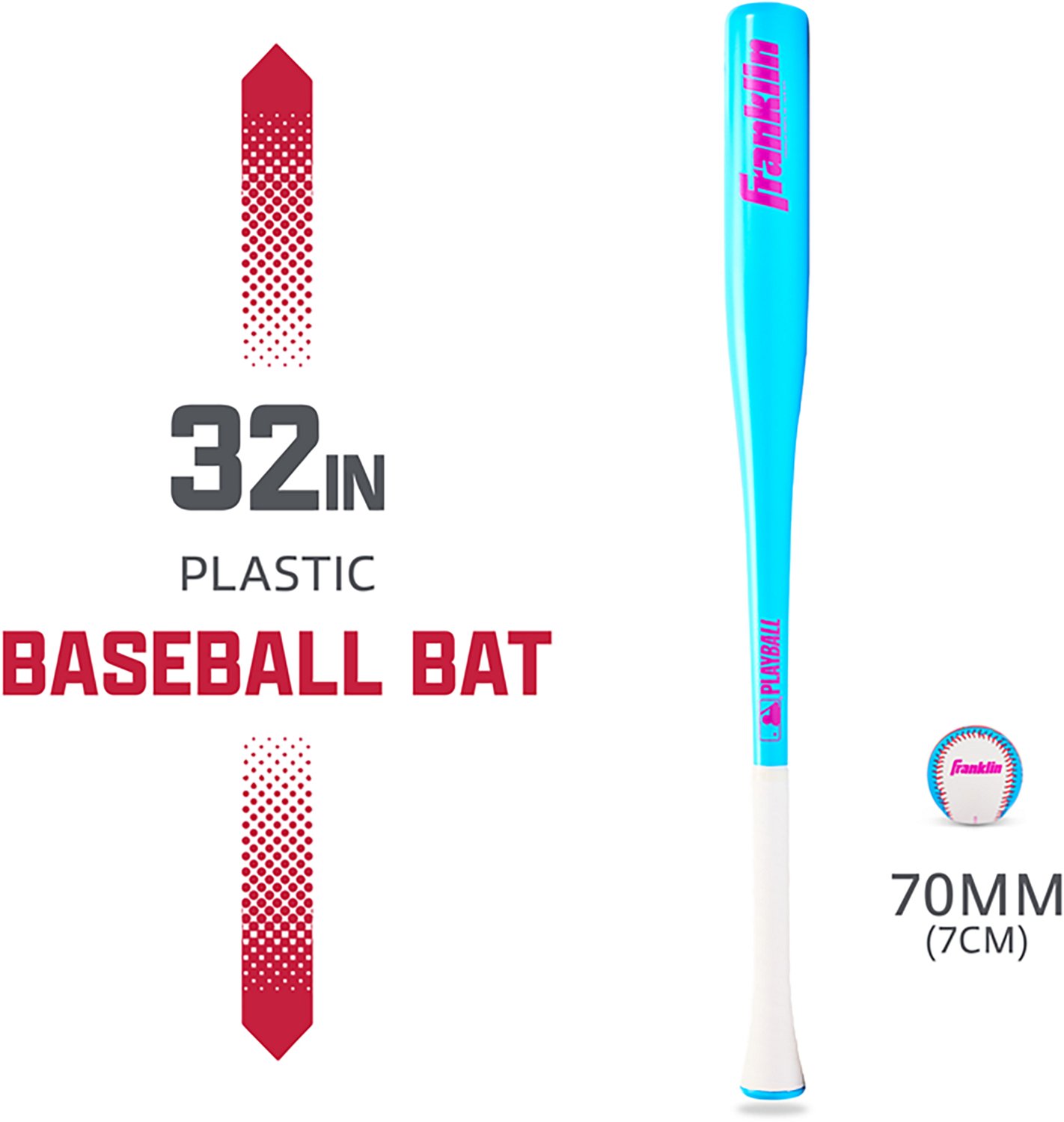Franklin Sports Blaster 32 in Plastic Baseball Bat + Ball Set - view number 4