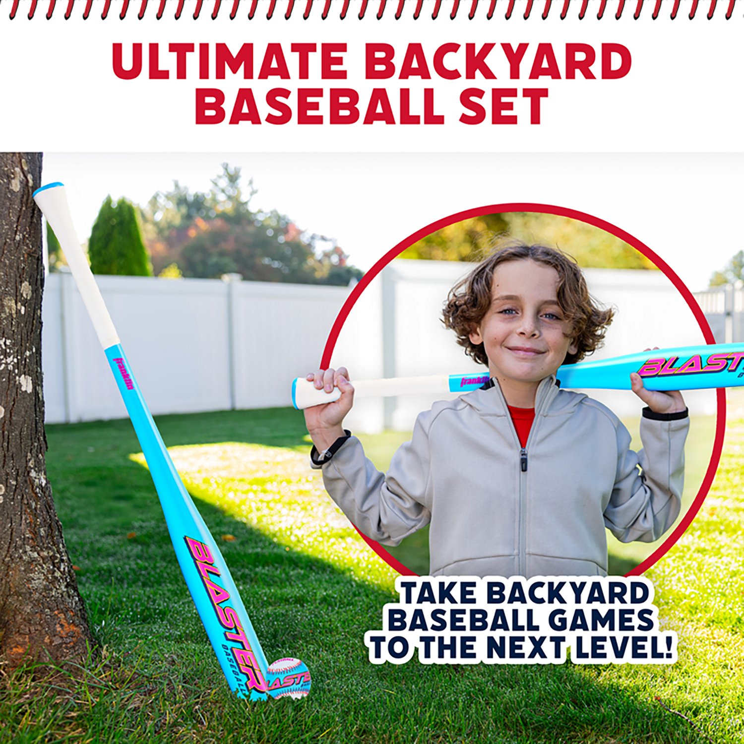 Franklin Sports Blaster 32 in Plastic Baseball Bat + Ball Set - view number 5