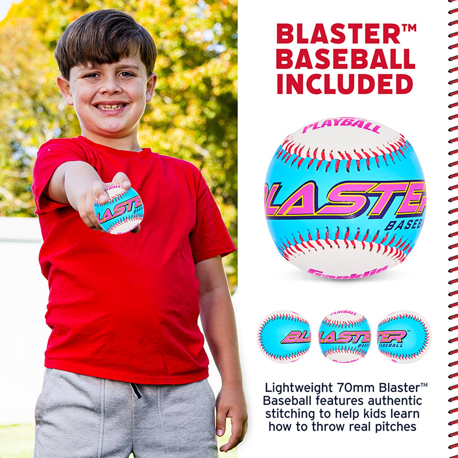Franklin Sports Blaster 32 in Plastic Baseball Bat + Ball Set - view number 6