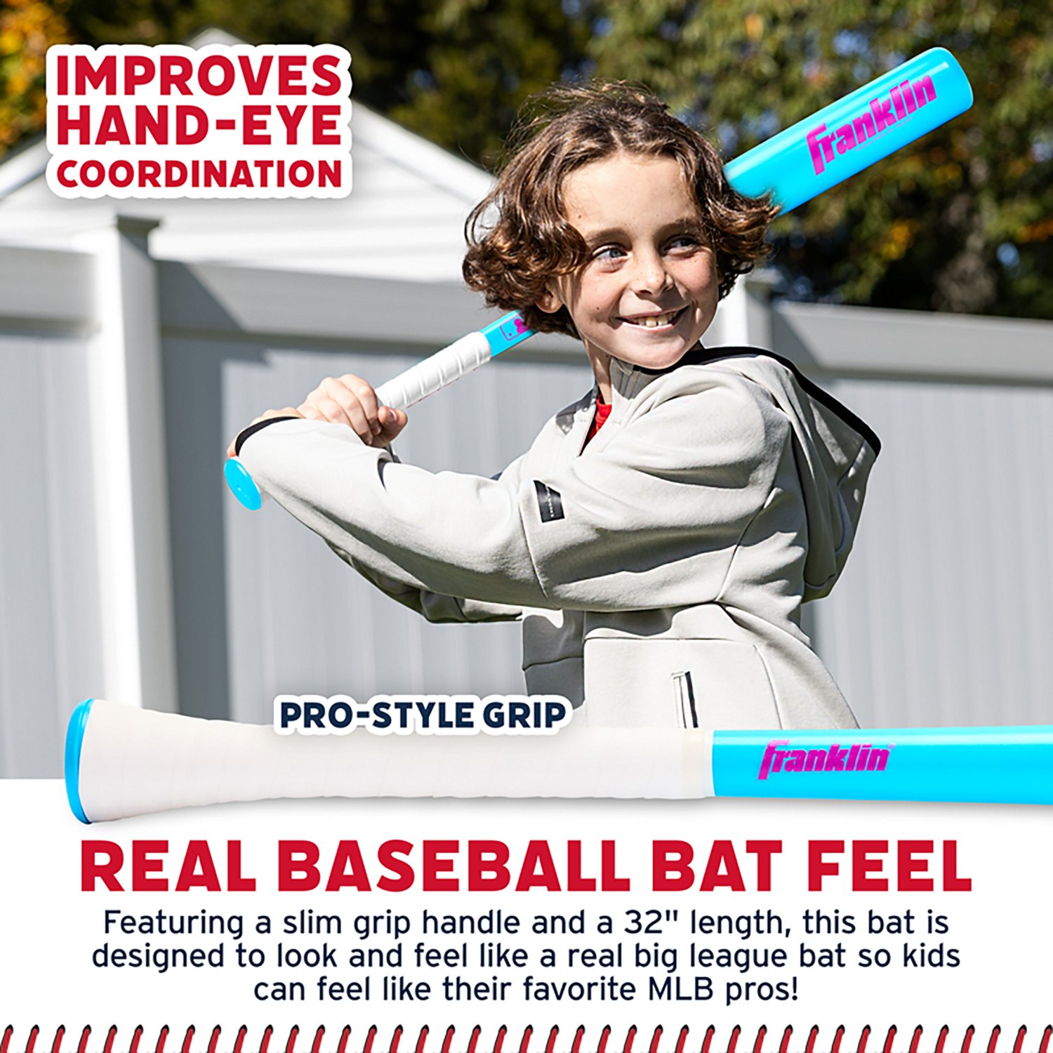 Franklin Sports Blaster 32 in Plastic Baseball Bat + Ball Set - view number 8