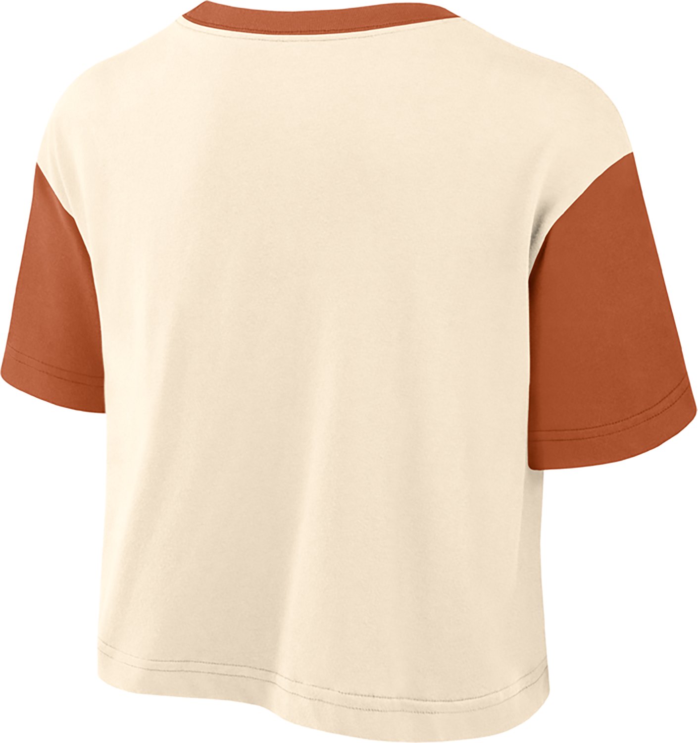 Nike Women's University of Texas Colorblocked Mantra Crop Graphic T-shirt - view number 2