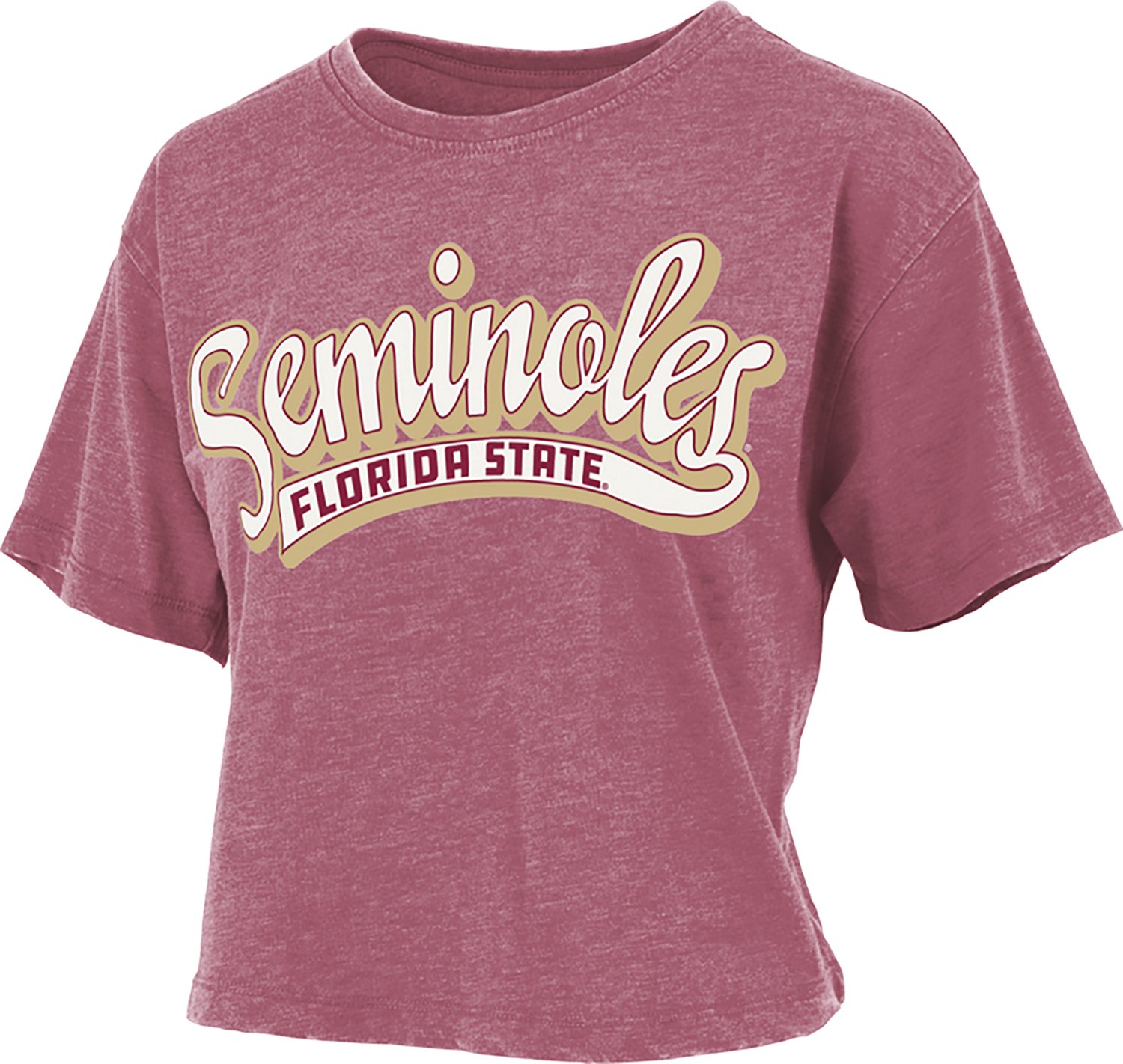 Pressbox Women's Florida State University Mikaela Vintage Crop Graphic T-shirt
