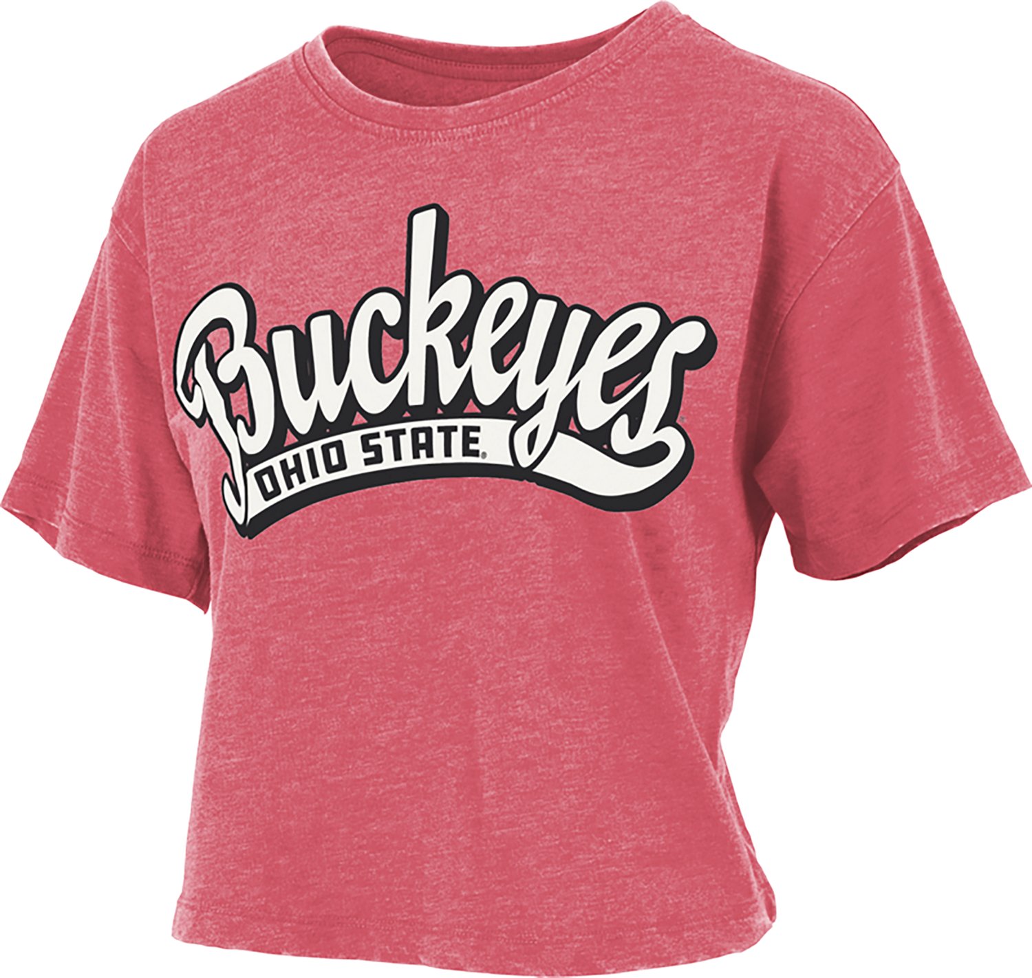 Pressbox Women's Ohio State University Mikaela Vintage Crop Graphic T-shirt
