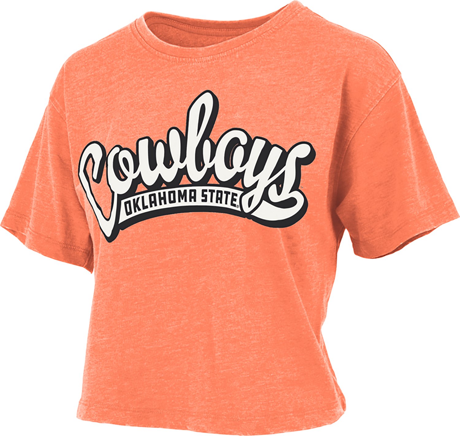 Pressbox Women's Oklahoma State University Mikaela Vintage Crop Graphic T-shirt