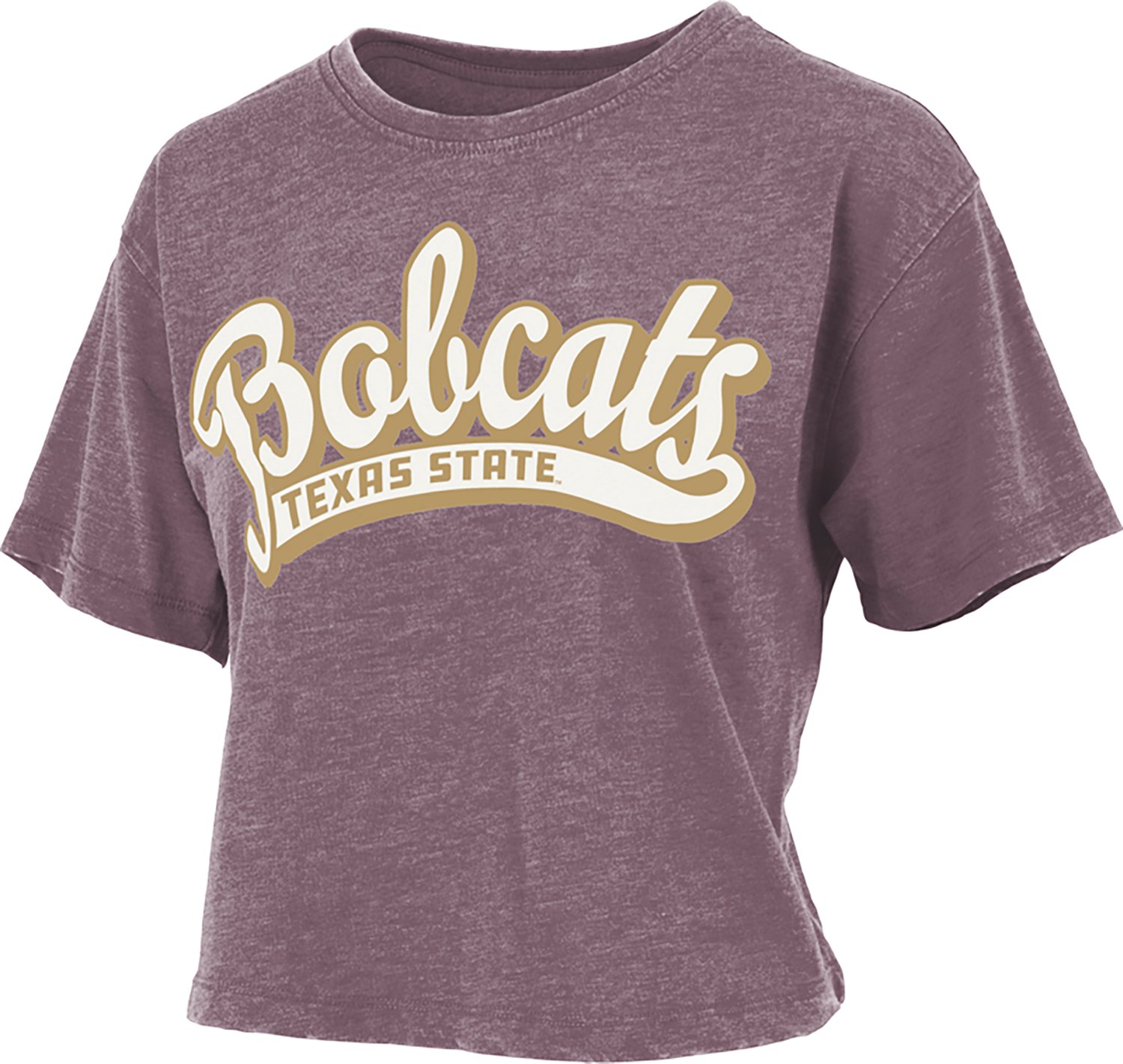Pressbox Women's Texas State University Mikaela Vintage Crop Graphic T-shirt