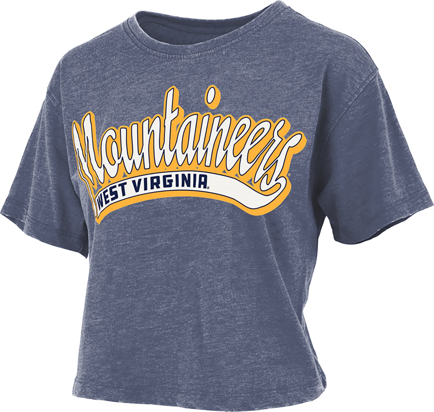 Pressbox Women's West Virginia University Mikaela Vintage Crop Graphic T-shirt