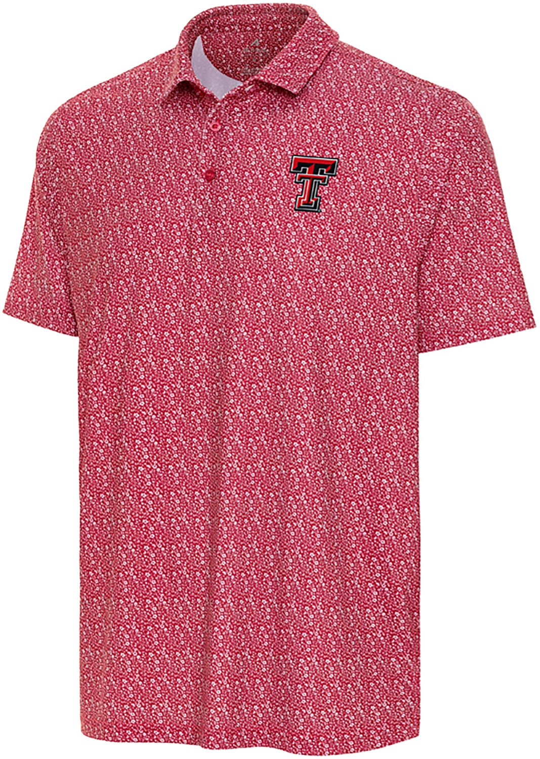 Antigua Men's Texas Tech Red Raiders Botanic Short Sleeve Polo Shirt