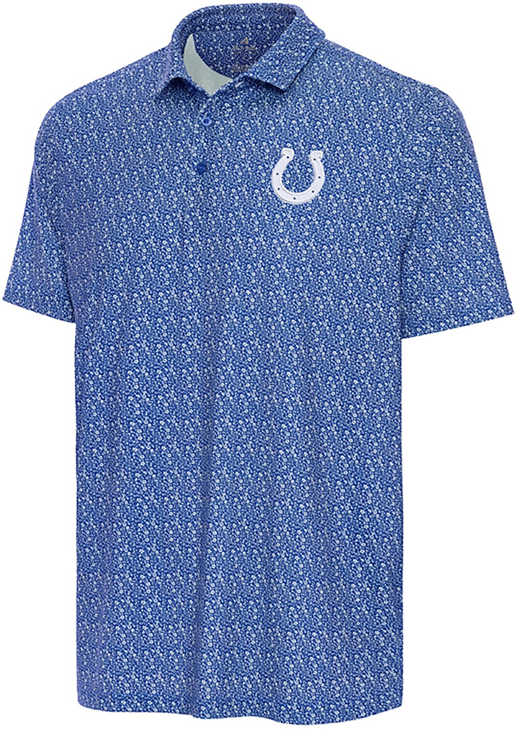 Antigua Men's Indianapolis Colts Botanic Short Sleeve Polo Shirt