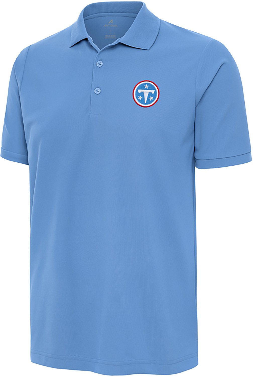 Antigua Men's Tennessee Titans Legacy Pique Short Sleeve Polo Shirt