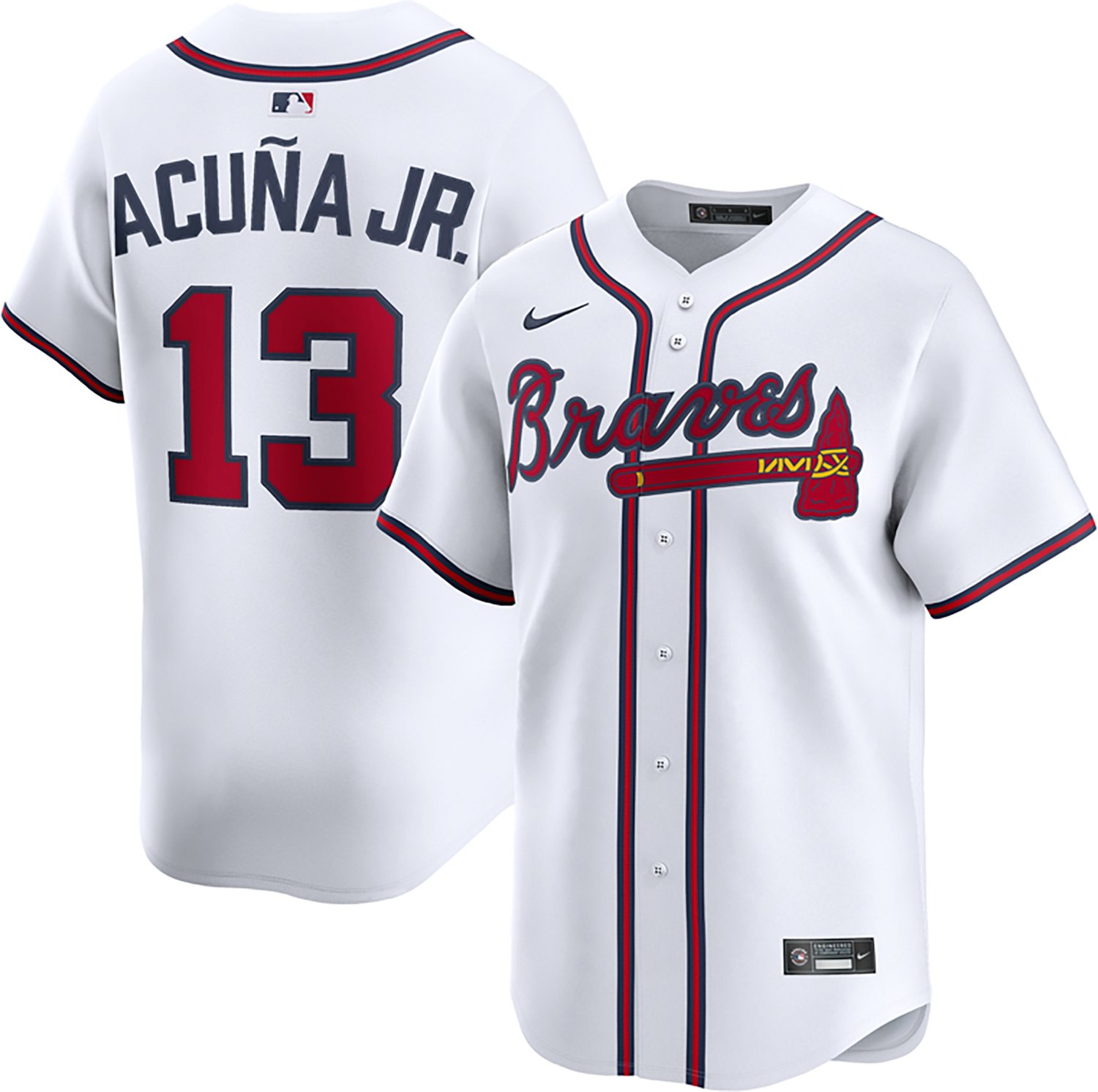 Nike Men's Atlanta Braves Home Ronald Acuña Jr #13 Limited Jersey - view number 3