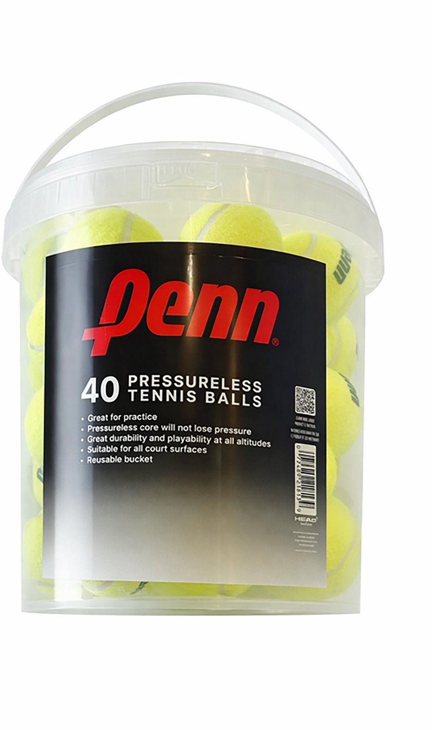 PENN® Pressureless Tennis 40-Pack Ball Bucket