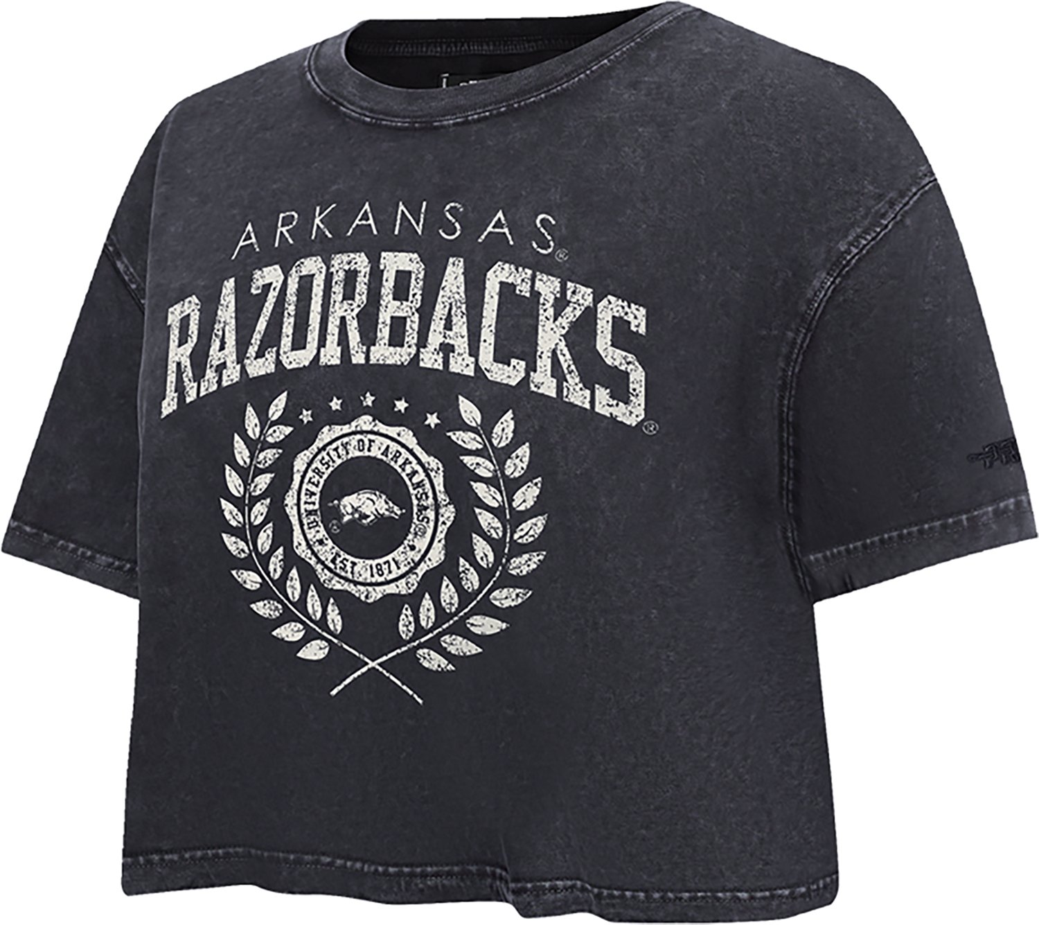 Pro Standard Women's Arkansas Razorbacks Street Team Enzyme Wash Boxy Crop Short Sleeve T-shirt - view number 3