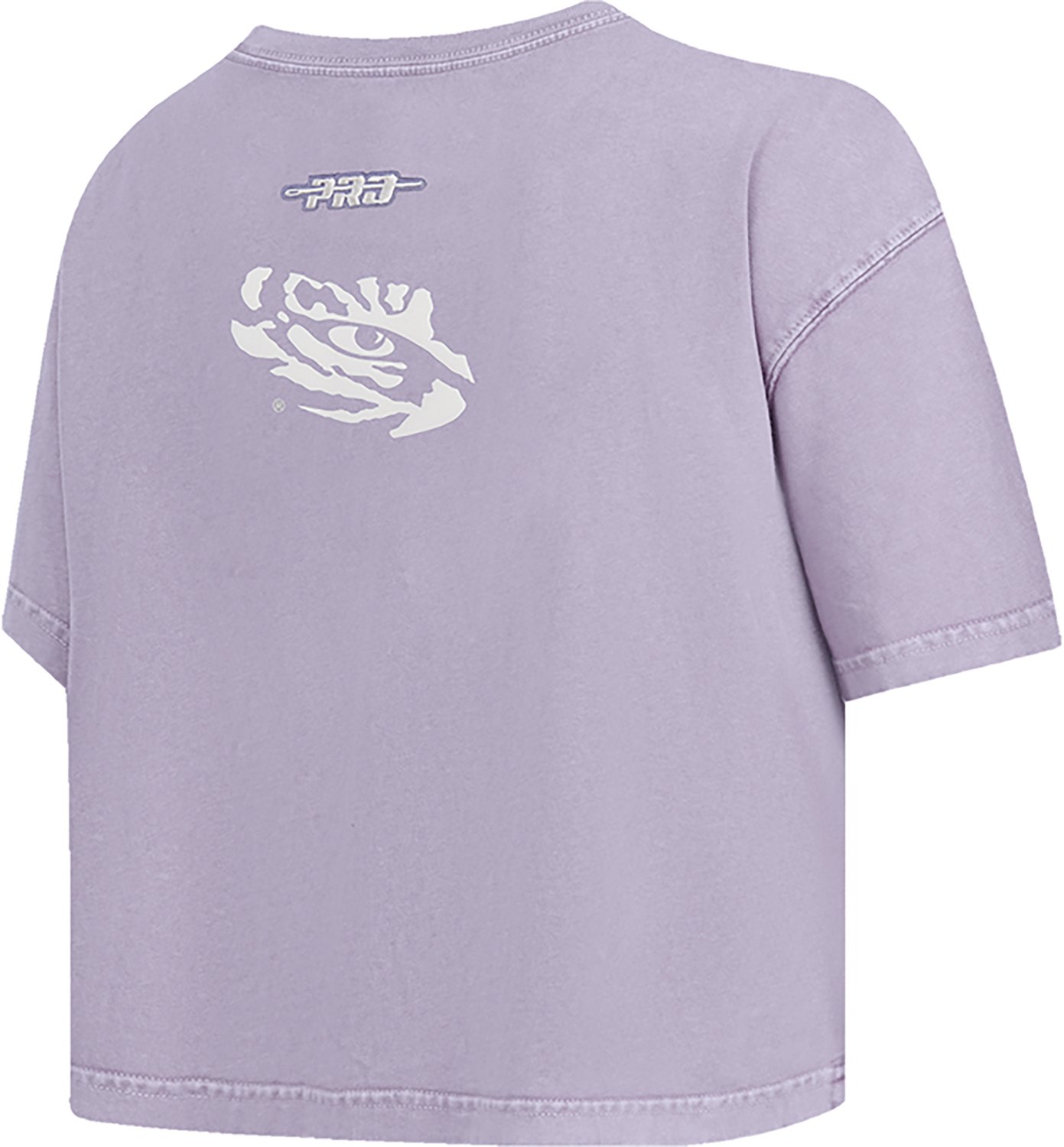 Pro Standard Women's LSU Tigers Street Team Enzyme Wash Boxy Crop Short Sleeve T-shirt