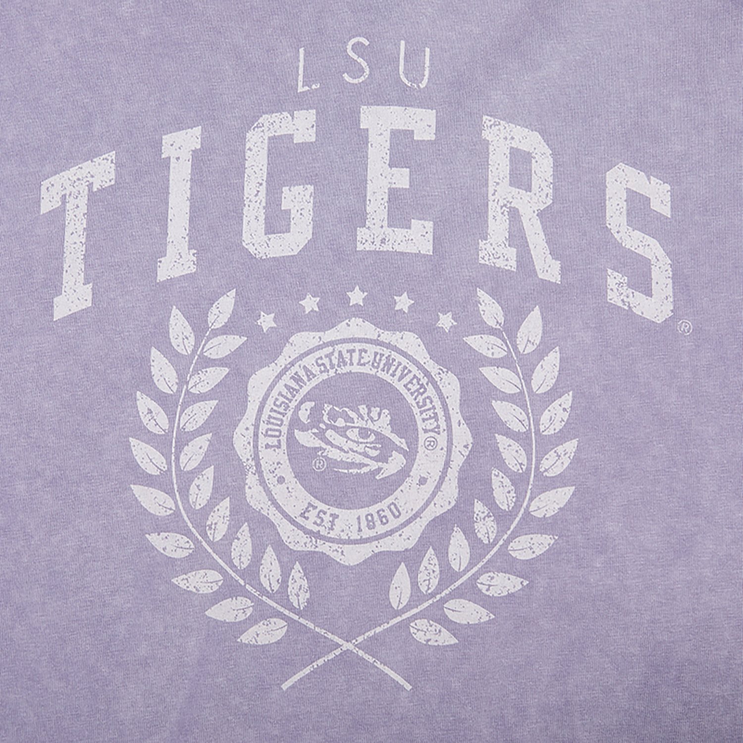 Pro Standard Women's LSU Tigers Street Team Enzyme Wash Boxy Crop Short Sleeve T-shirt