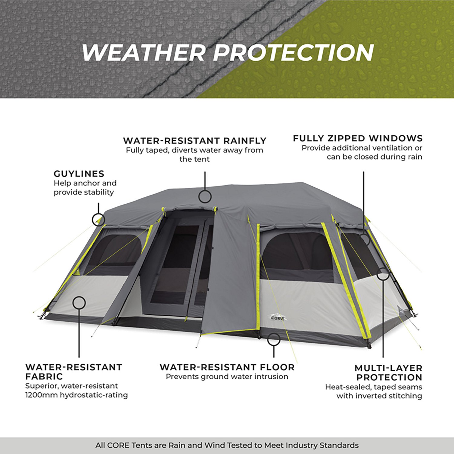CORE Equipment Instant Cabin 12 Person Tent with Full Rainfly - view number 2