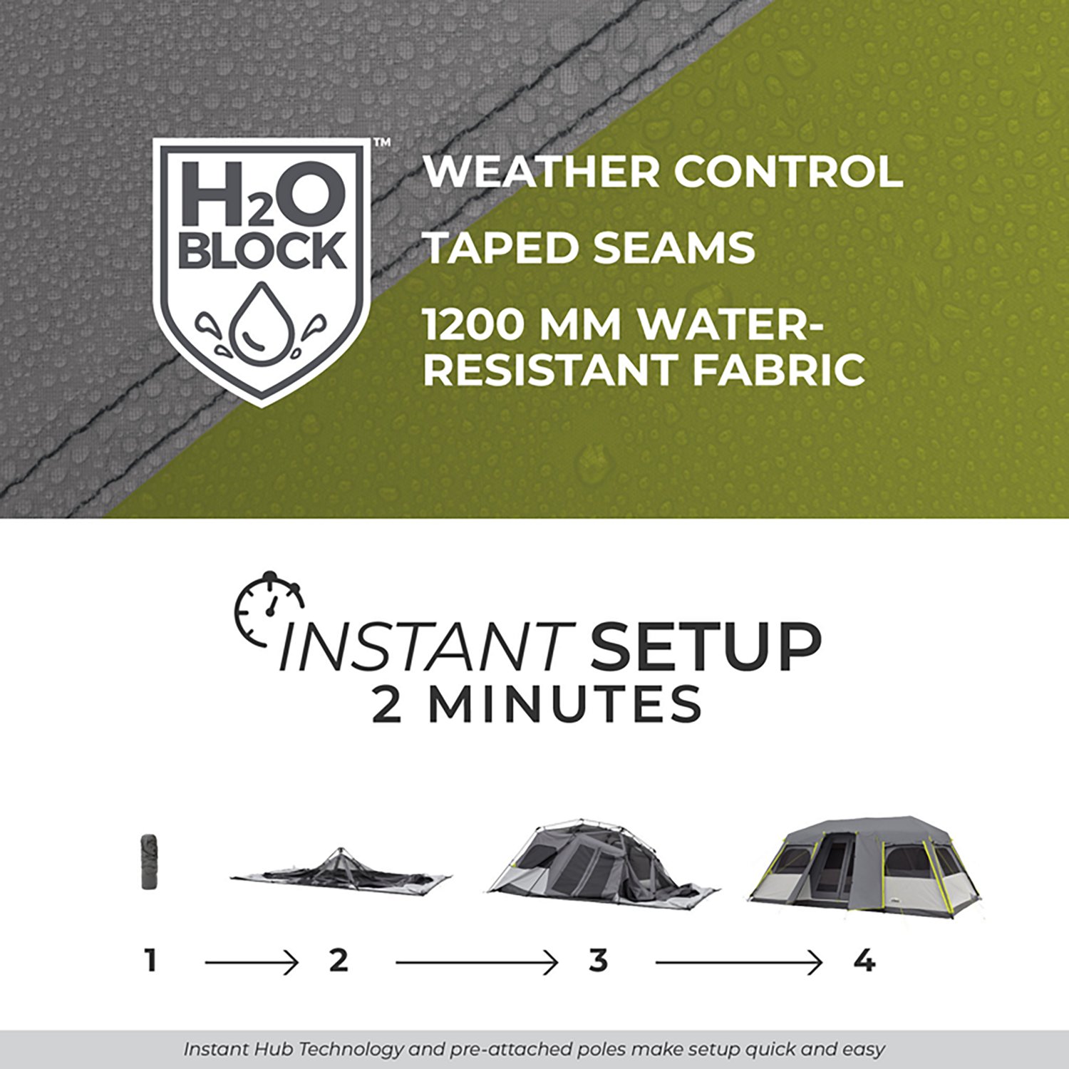 CORE Equipment Instant Cabin 12 Person Tent with Full Rainfly - view number 3