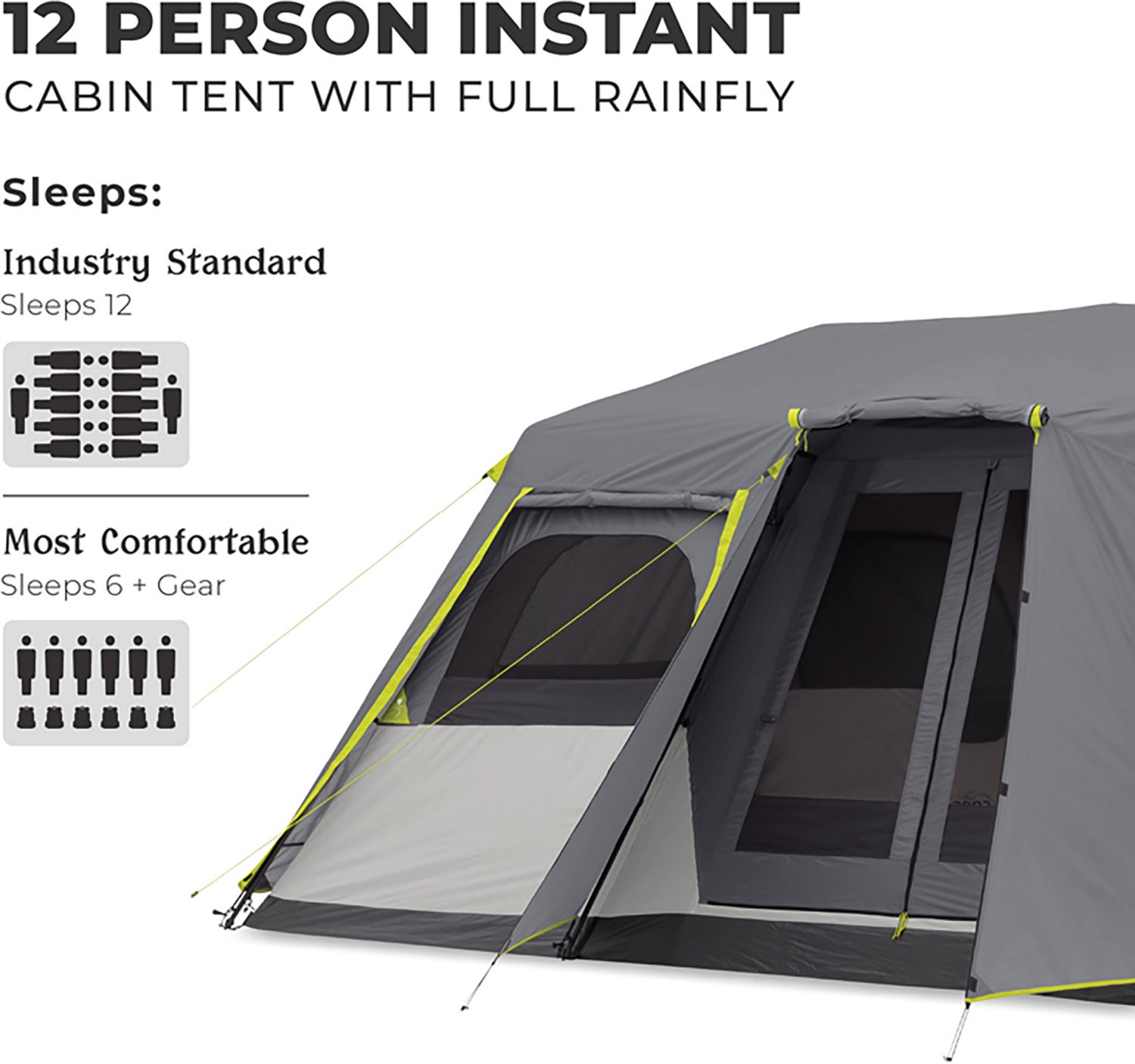 CORE Equipment Instant Cabin 12 Person Tent with Full Rainfly - view number 4