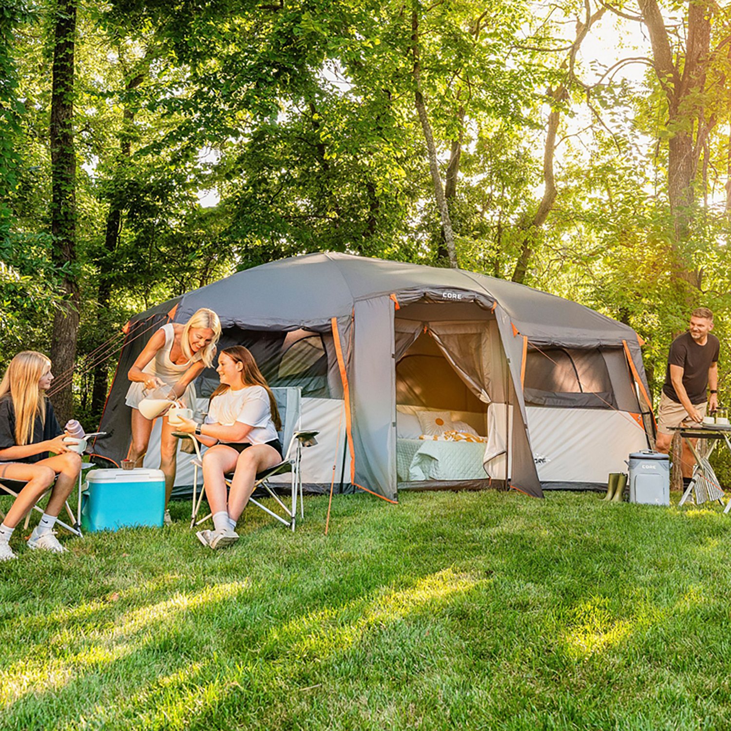 CORE Equipment Straight Wall Cabin 12 Person Tent with Full Rainfly - view number 8