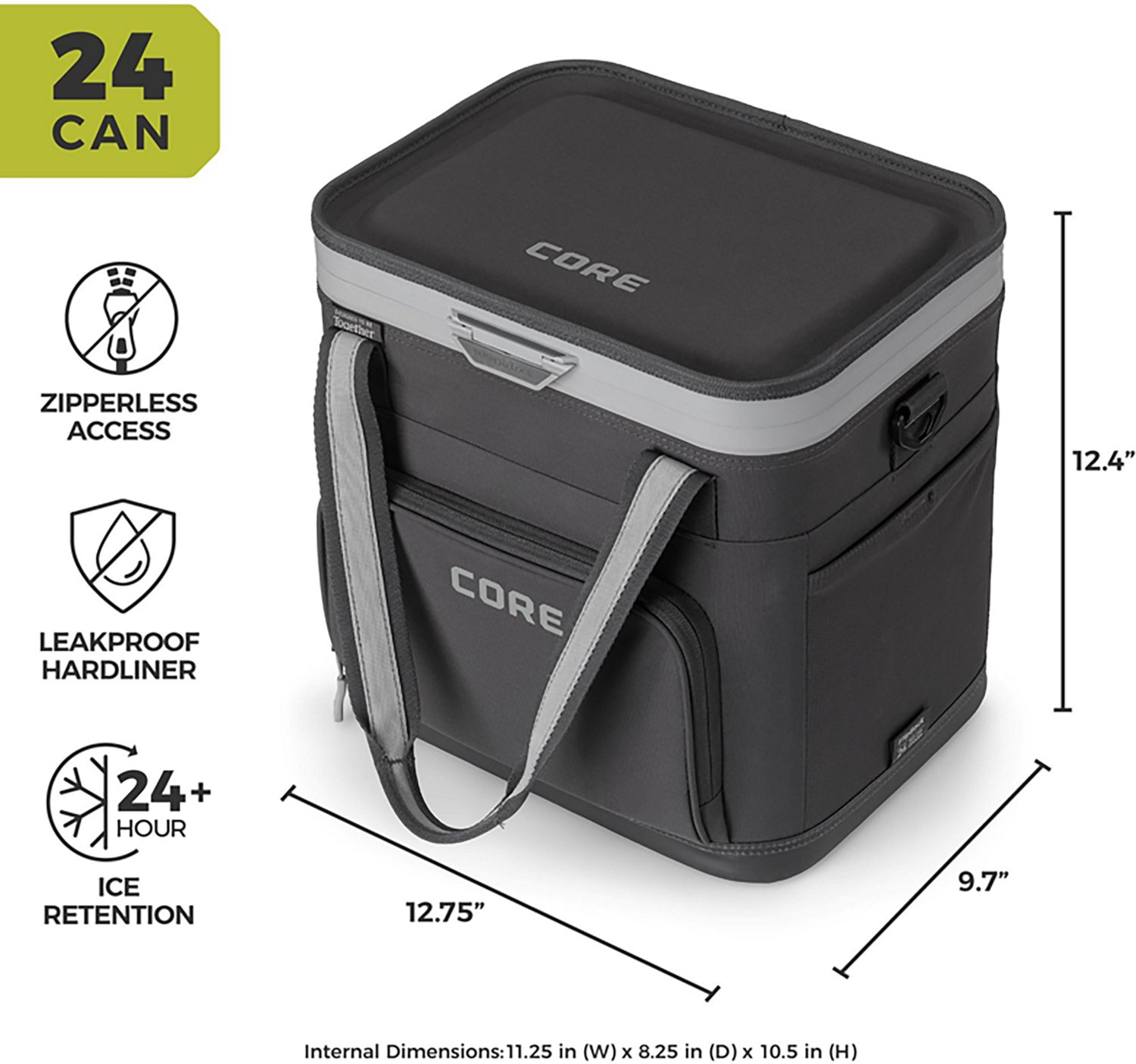 CORE Equipment FlipBack 24 Can No-Zip Box Cooler | Academy