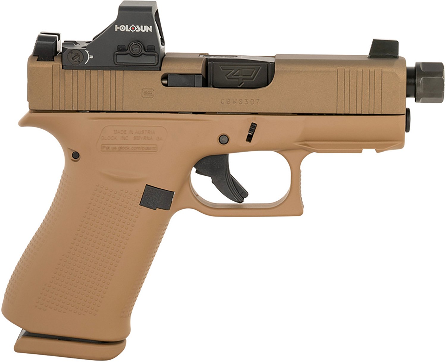 GLOCK 43X MOS 9mm Double Action Pistol with Holosun HS 407K Red Dot