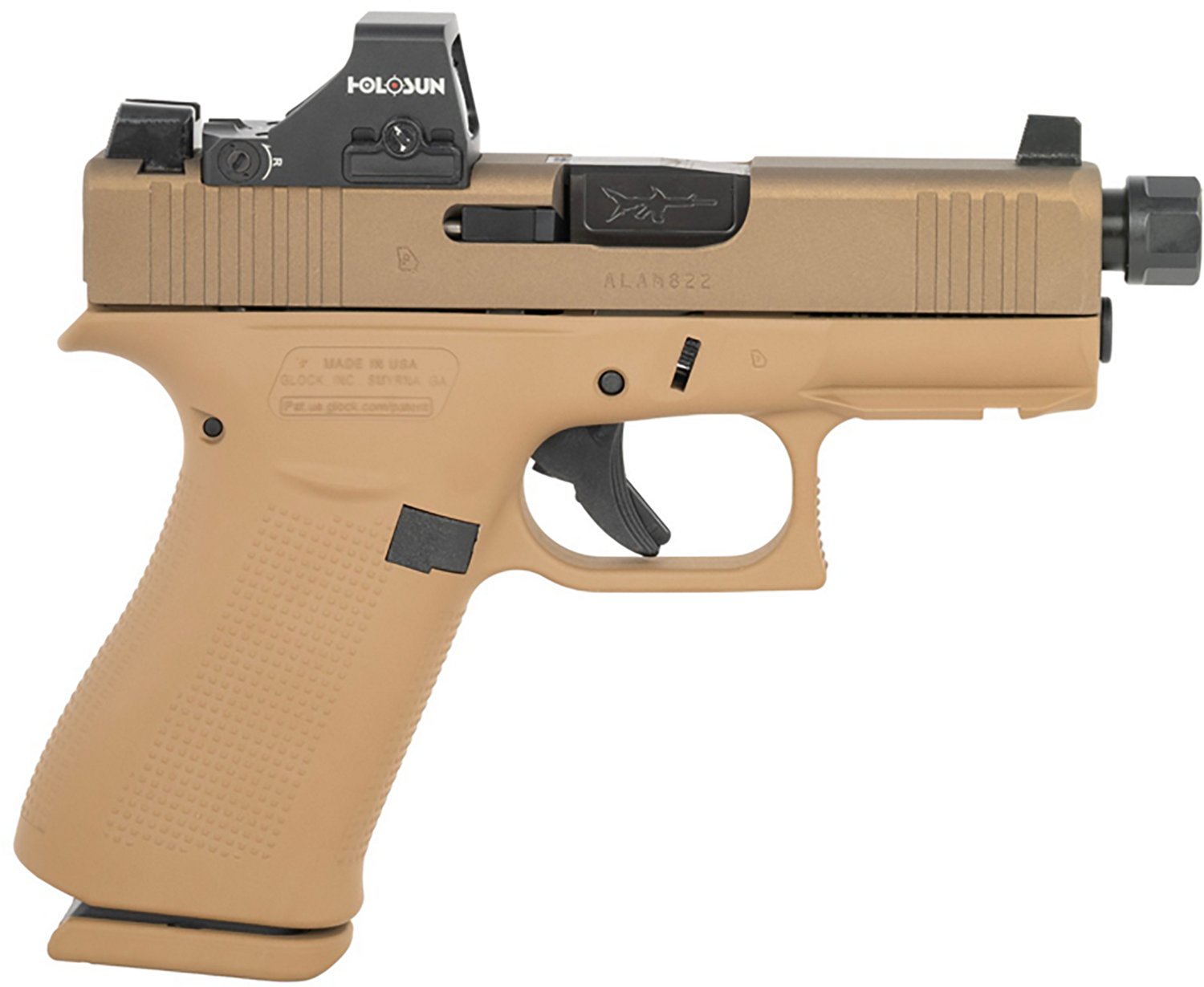 GLOCK 43X MOS 9mm Double Action Pistol with Holosun HS 407K Red Dot