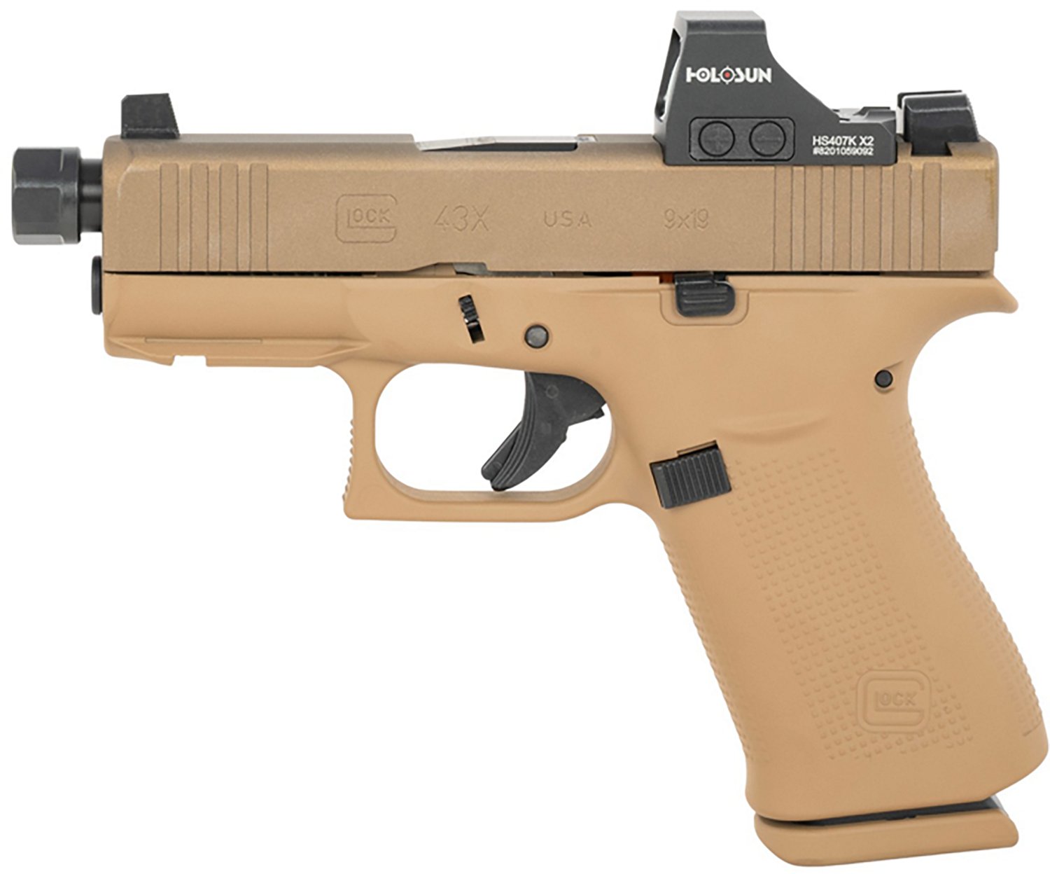 GLOCK 43X MOS 9mm Double Action Pistol with Holosun HS 407K Red Dot - view number 2