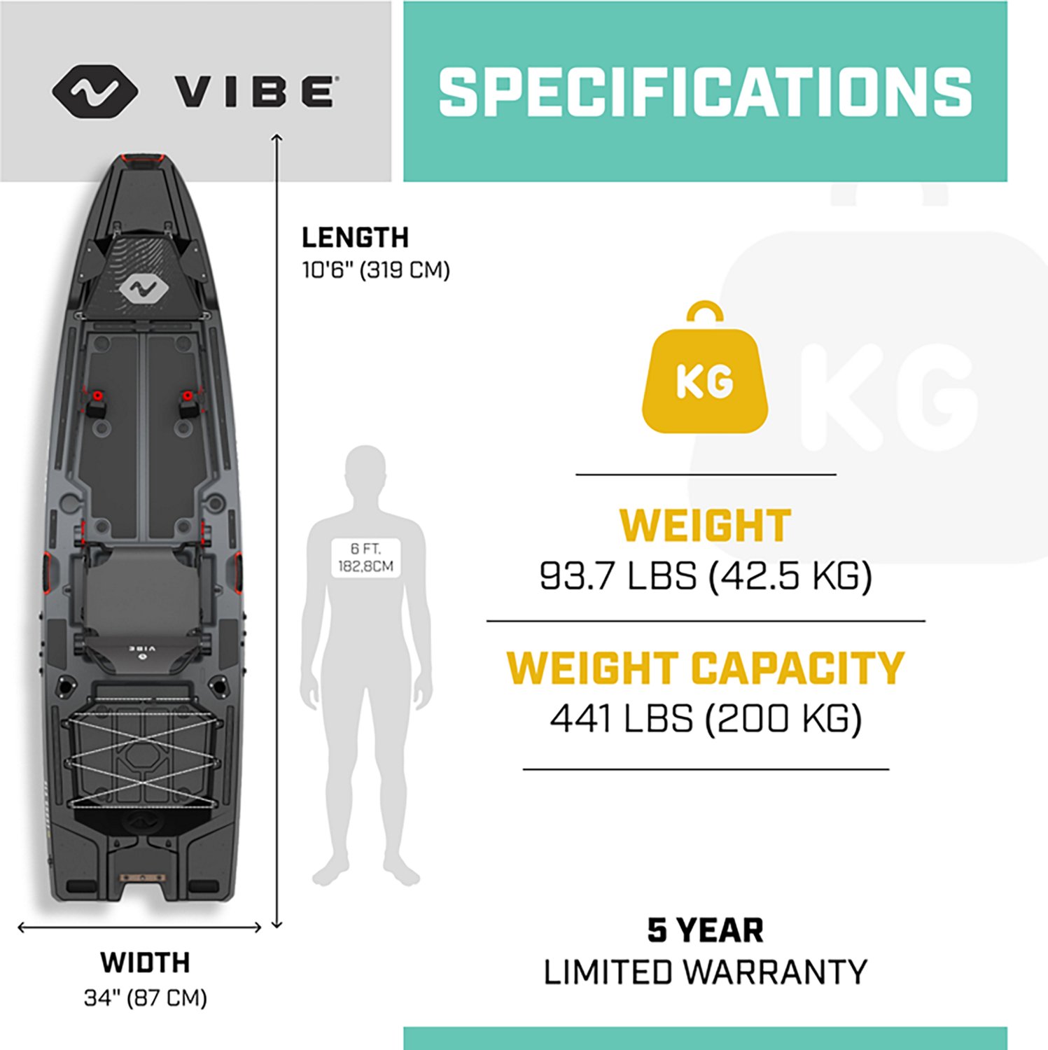 Vibe Kayaks Sea Ghost 105 10 ft 6 in Sit-On-Top Motor-Ready Fishing Kayak - view number 6