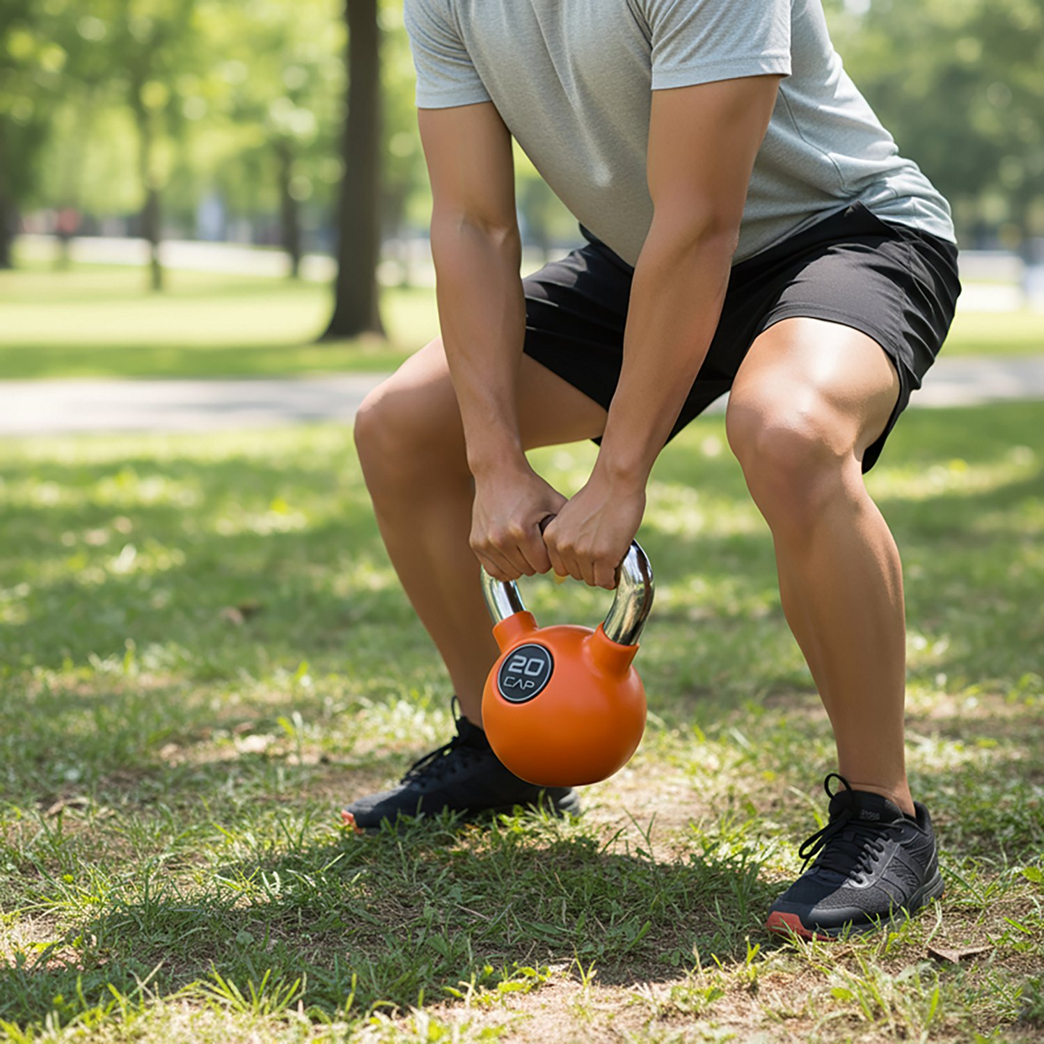 CAP Barbell Rubber-Coated 20 lb. Kettlebell with Chrome Handle - view number 3