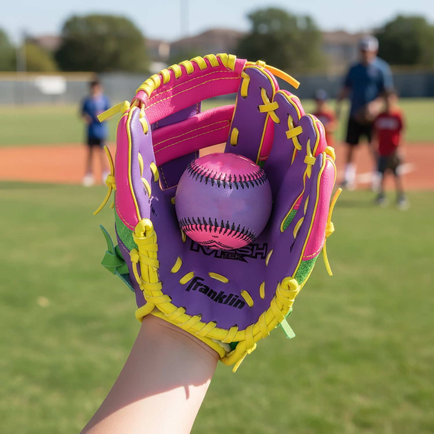 Franklin Youth Meshtek 9.5" T-ball Glove with Ball - view number 5