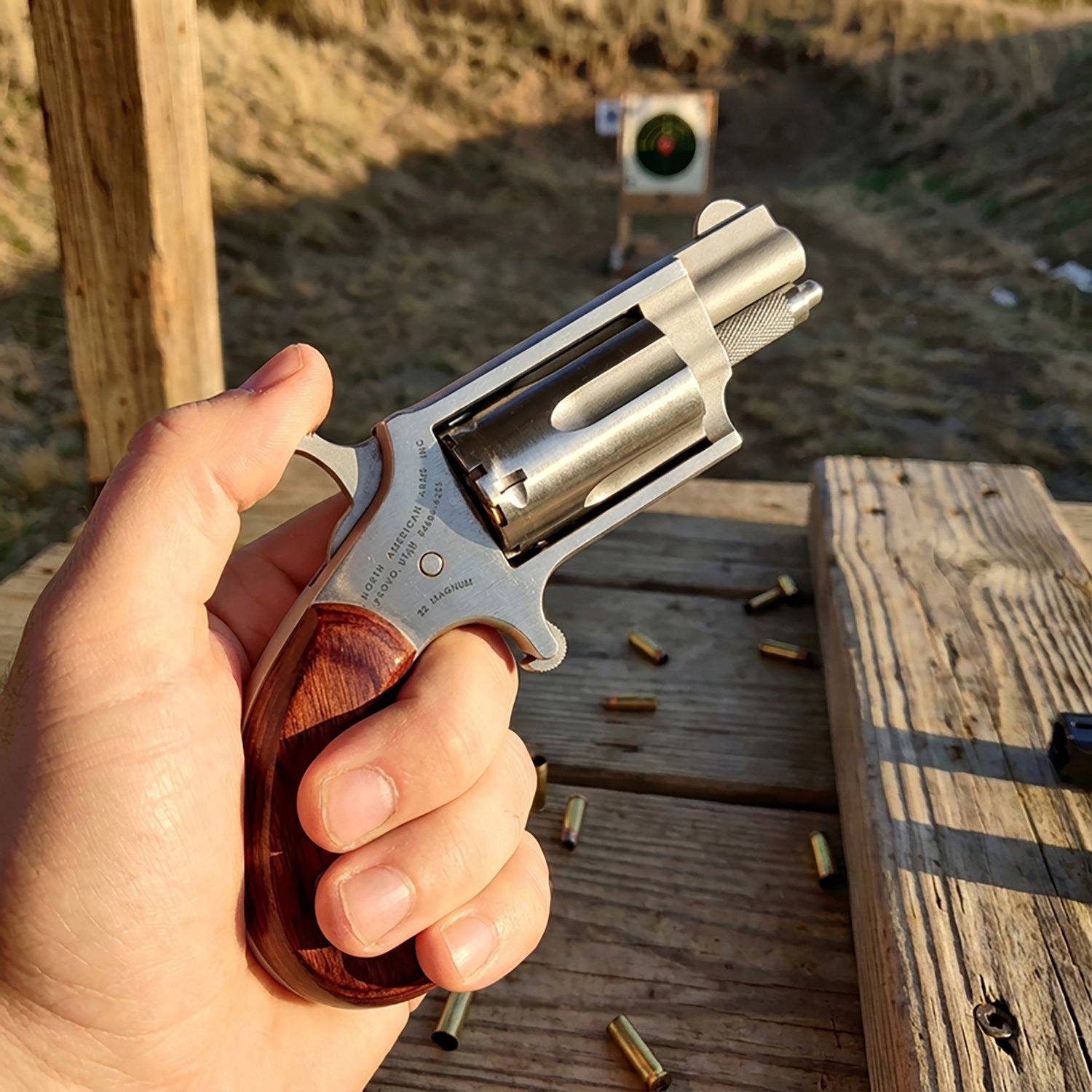 North American Arms Rosewood Grip .22 Magnum Revolver - view number 3