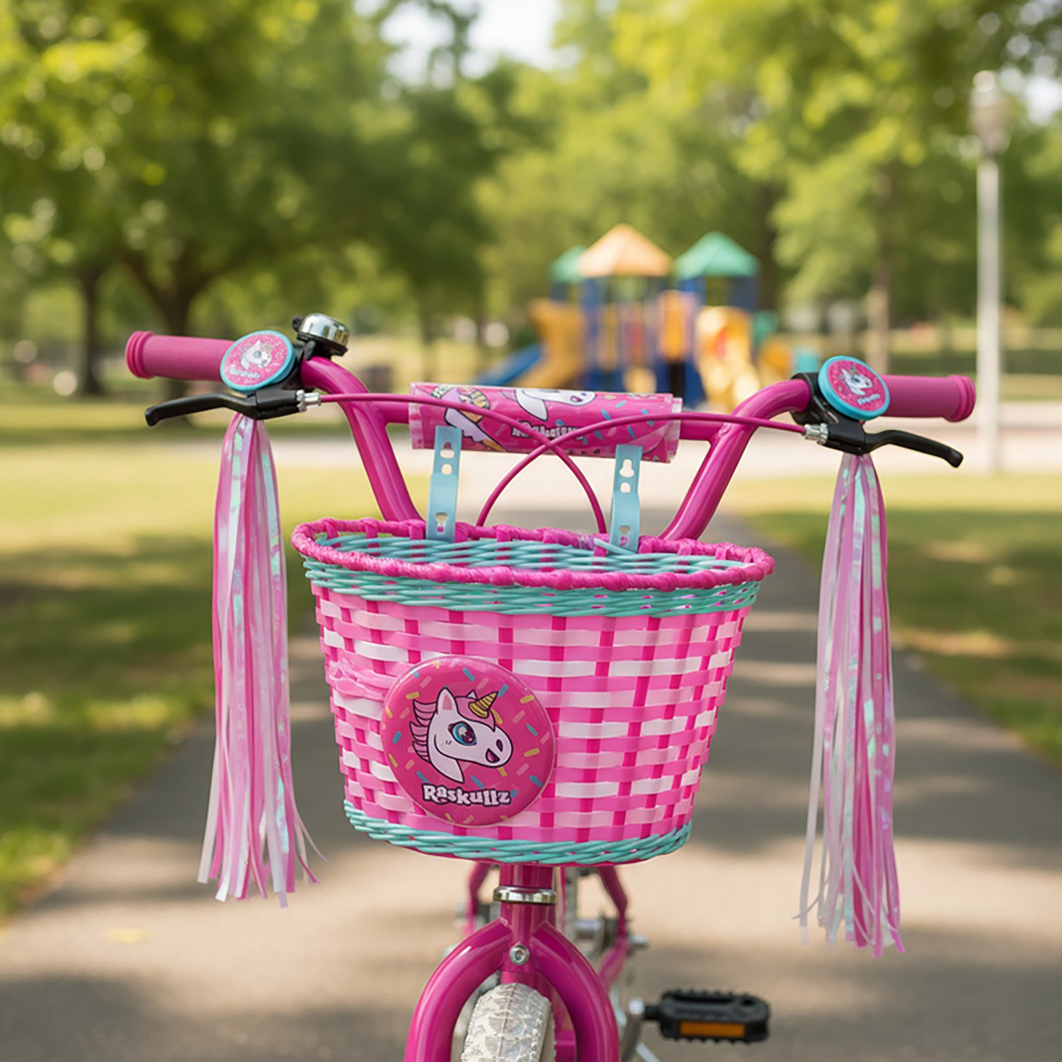 Raskullz Girls' Hearty Gem Bicycle Basket and Streamers                                                                          - view number 2