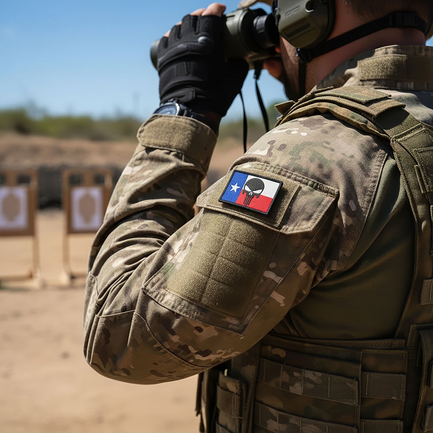 SME Texas Flag with Punisher Hook-and-Loop Patch - view number 2