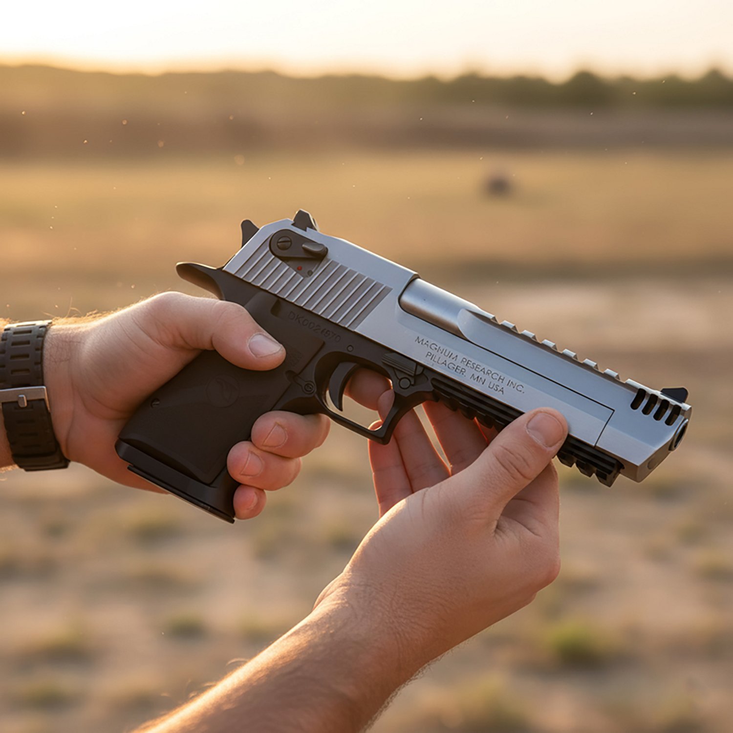 Magnum Research Desert Eagle Mark XIX Stainless/Blk 50 AE Full-Size 7-Round Pistol                                               - view number 2