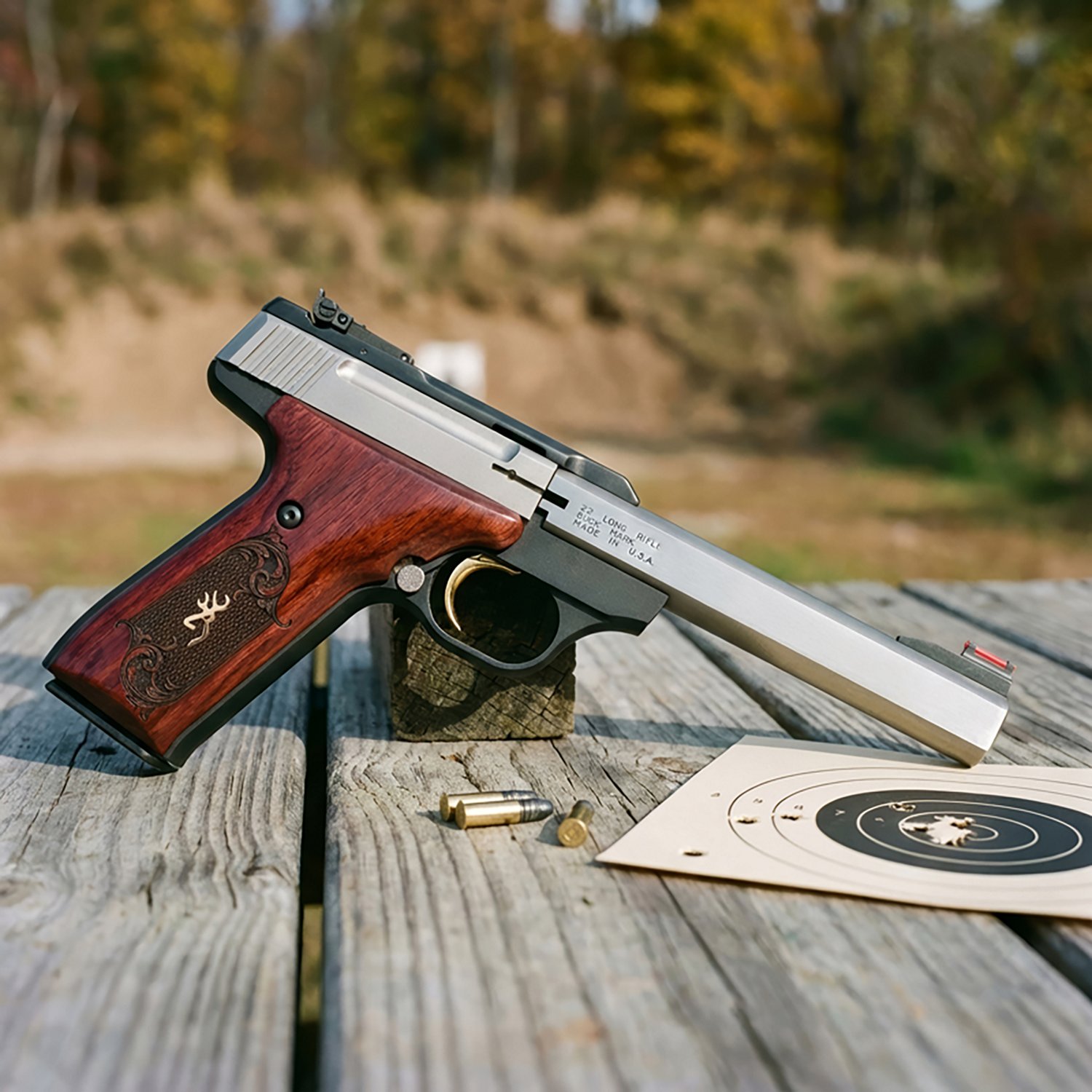 Browning Buck Mark Medallion Rosewood .22 LR Rimfire Pistol - view number 4