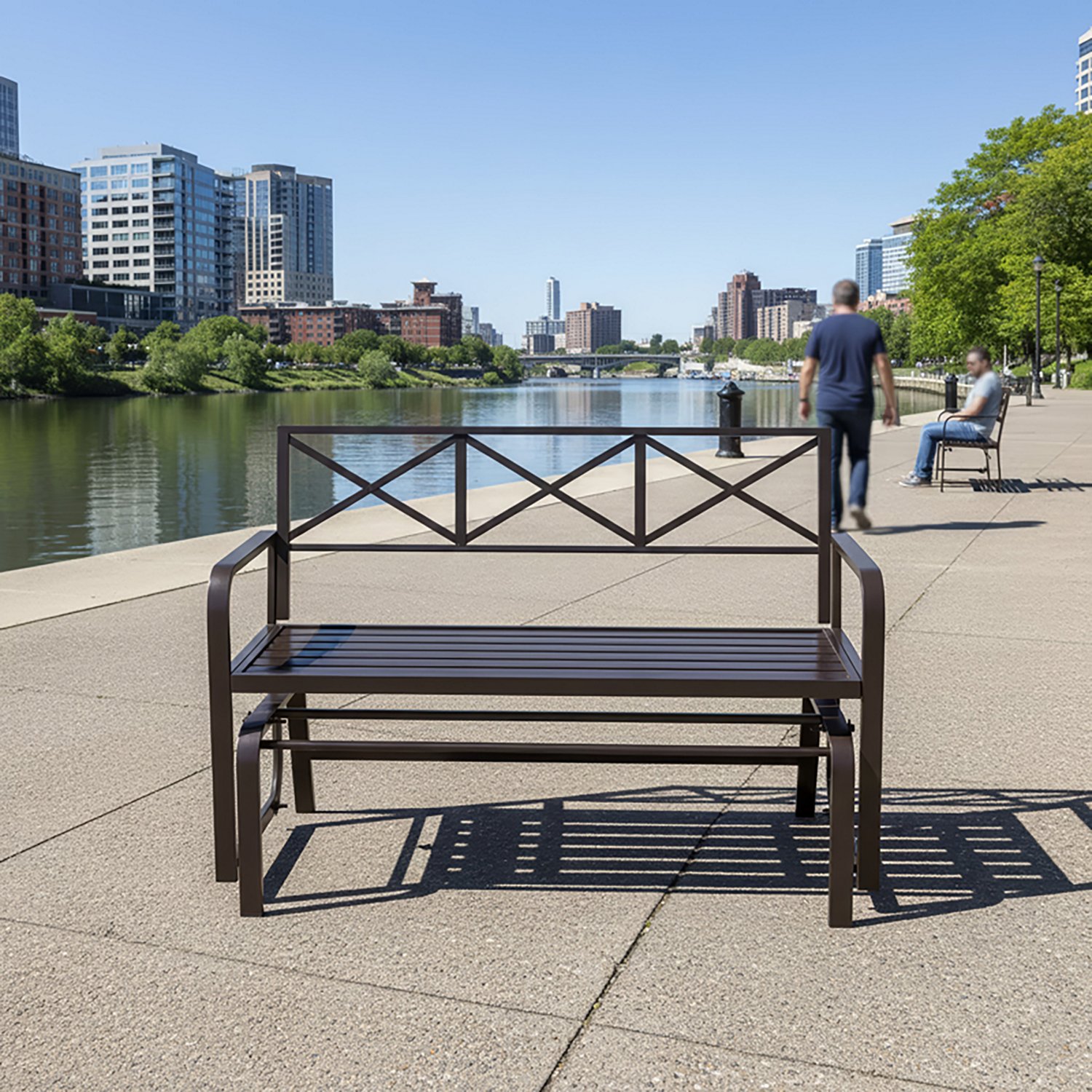 Mosaic Mary Metal Bench Glider - view number 3