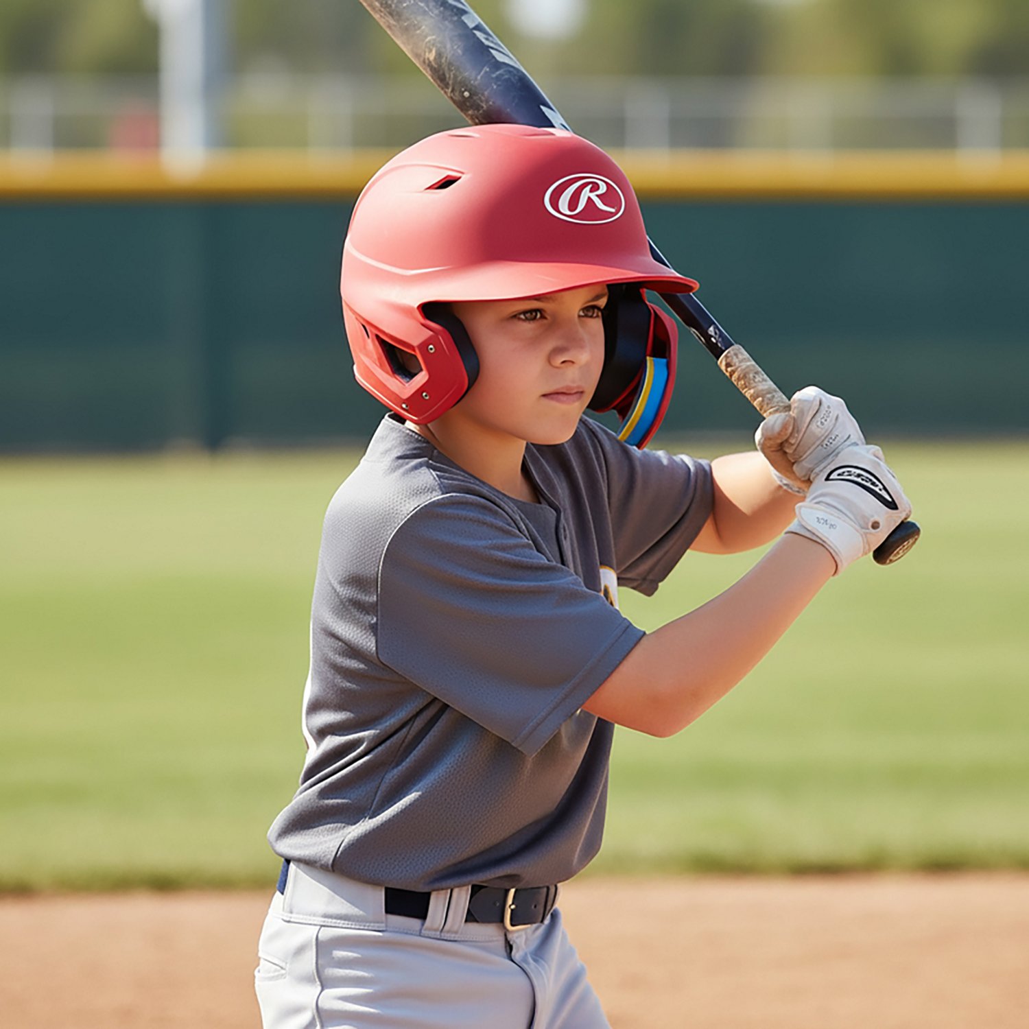 Rawlings Junior Matte Mach Adjust 1Tone RHB Helmet - view number 6