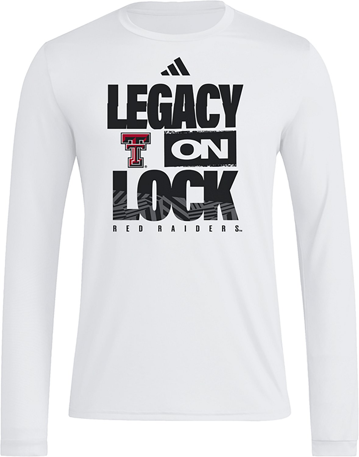 adidas Men's Texas Tech University 2026 March Madness Legacy On Lock Bench Long Sleeve T-shirt