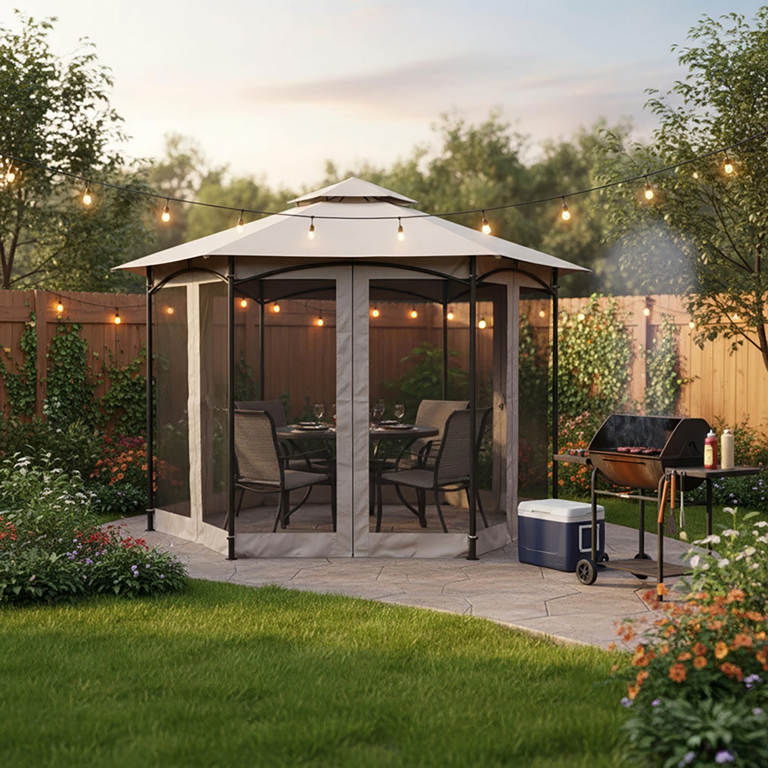 The Shade Semi Permanent Hex Gazebo - view number 6