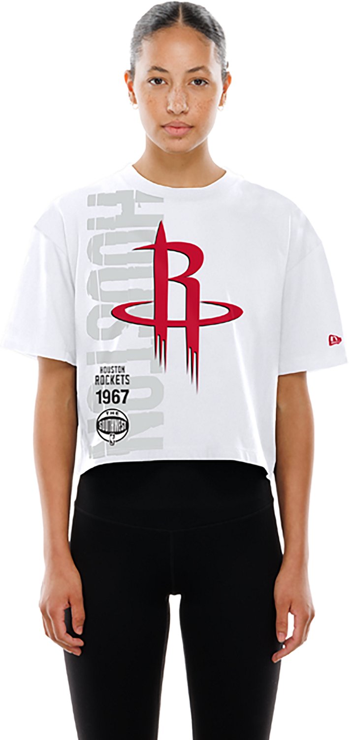 New Era Women's Houston Rockets Leisure Short Sleeve Boxy Cropped T-shirt
