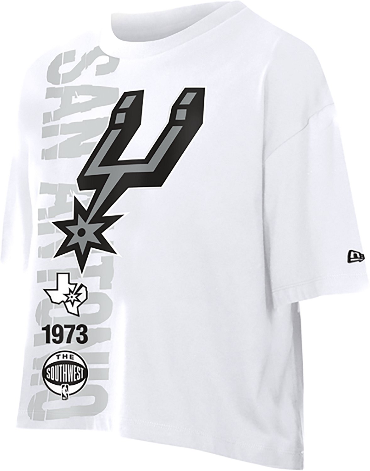 New Era Women's San Antonio Spurs Leisure Short Sleeve Boxy Cropped T-shirt - view number 3