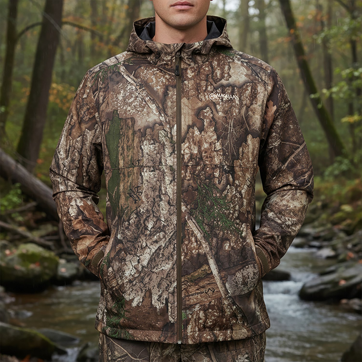 Magellan Outdoors Hunt Gear Men's RealTree Edge Rain Jacket - view number 3