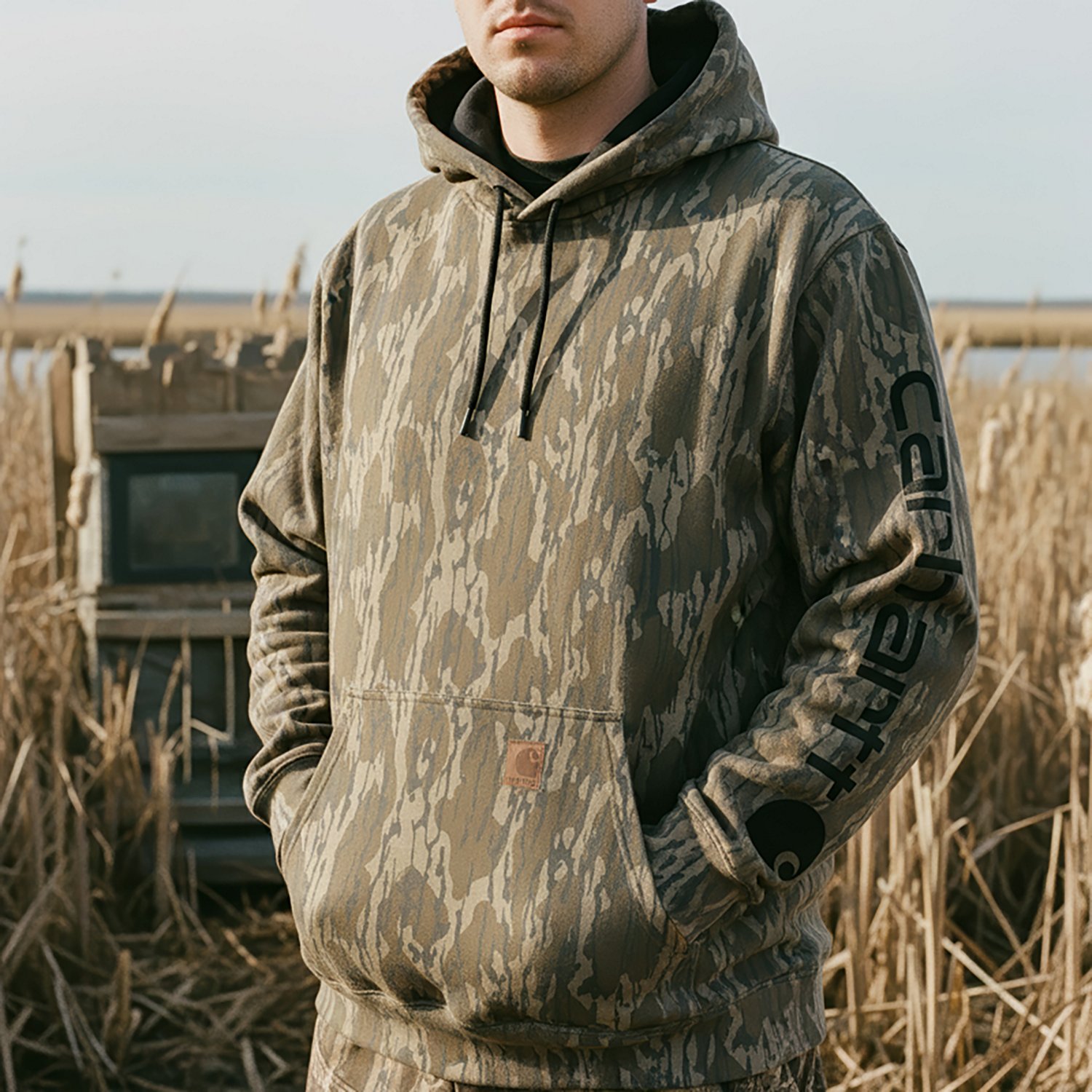 Carhartt Men's Loose Fit Camo Hooded Sweatshirt - view number 4