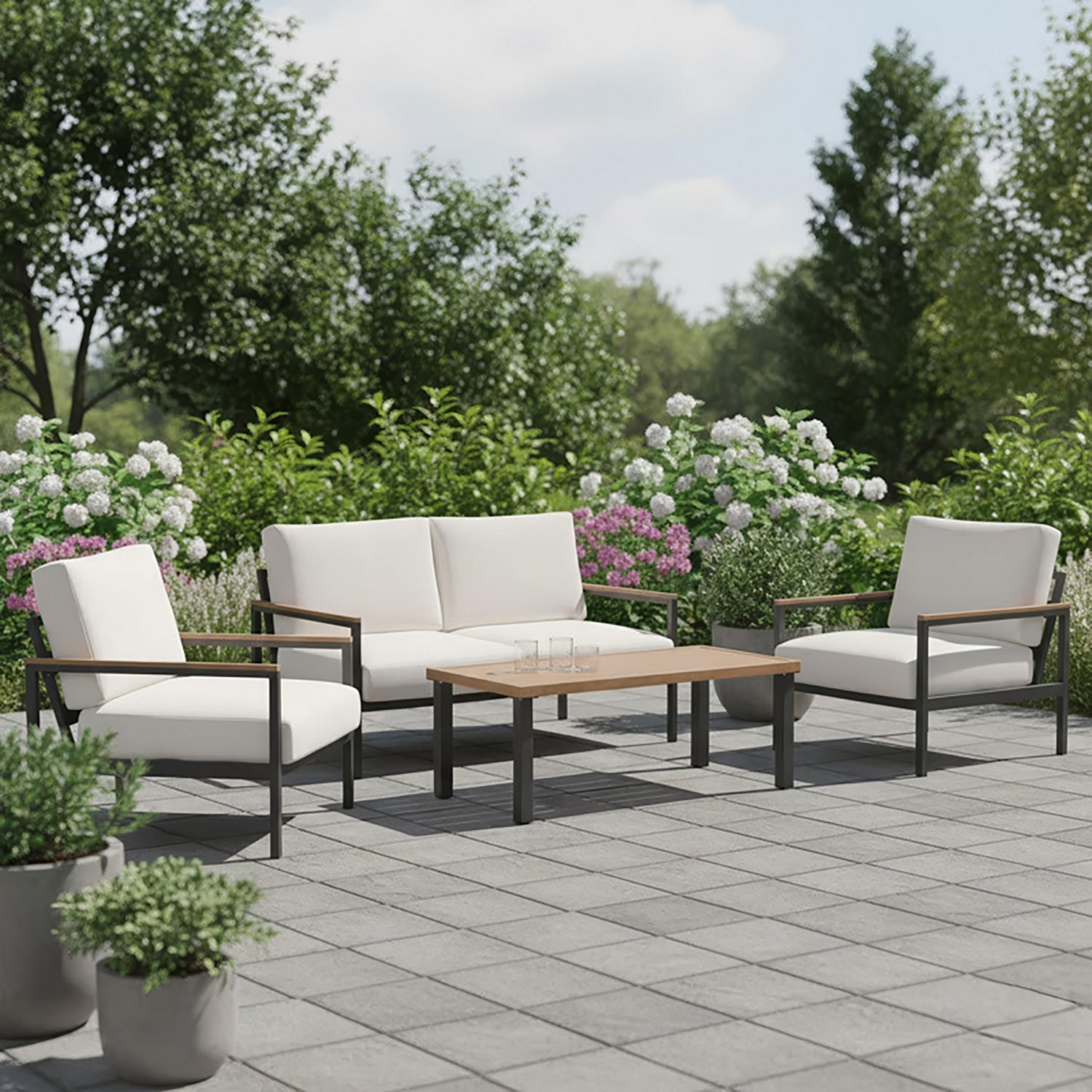 Mosaic 4 Seat Conversation Furniture Set with Cushions | Academy