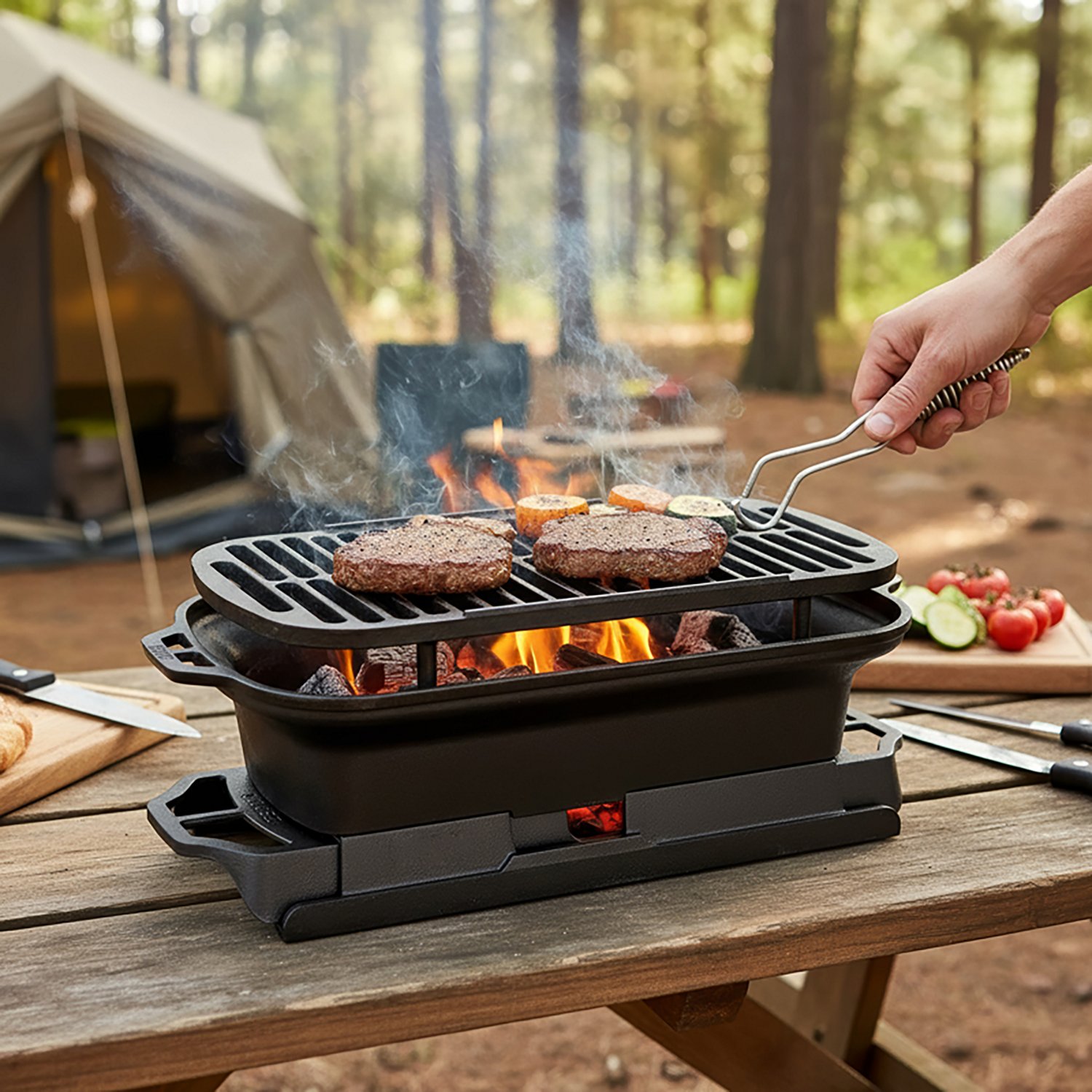 Lodge Sportsman's Pro Cast Iron Grill                                                                                            - view number 8