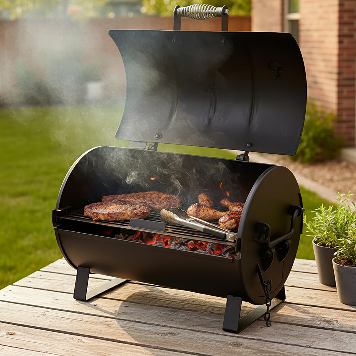 Old Country BBQ Pits Fuego Portable Charcoal Table Top Grill